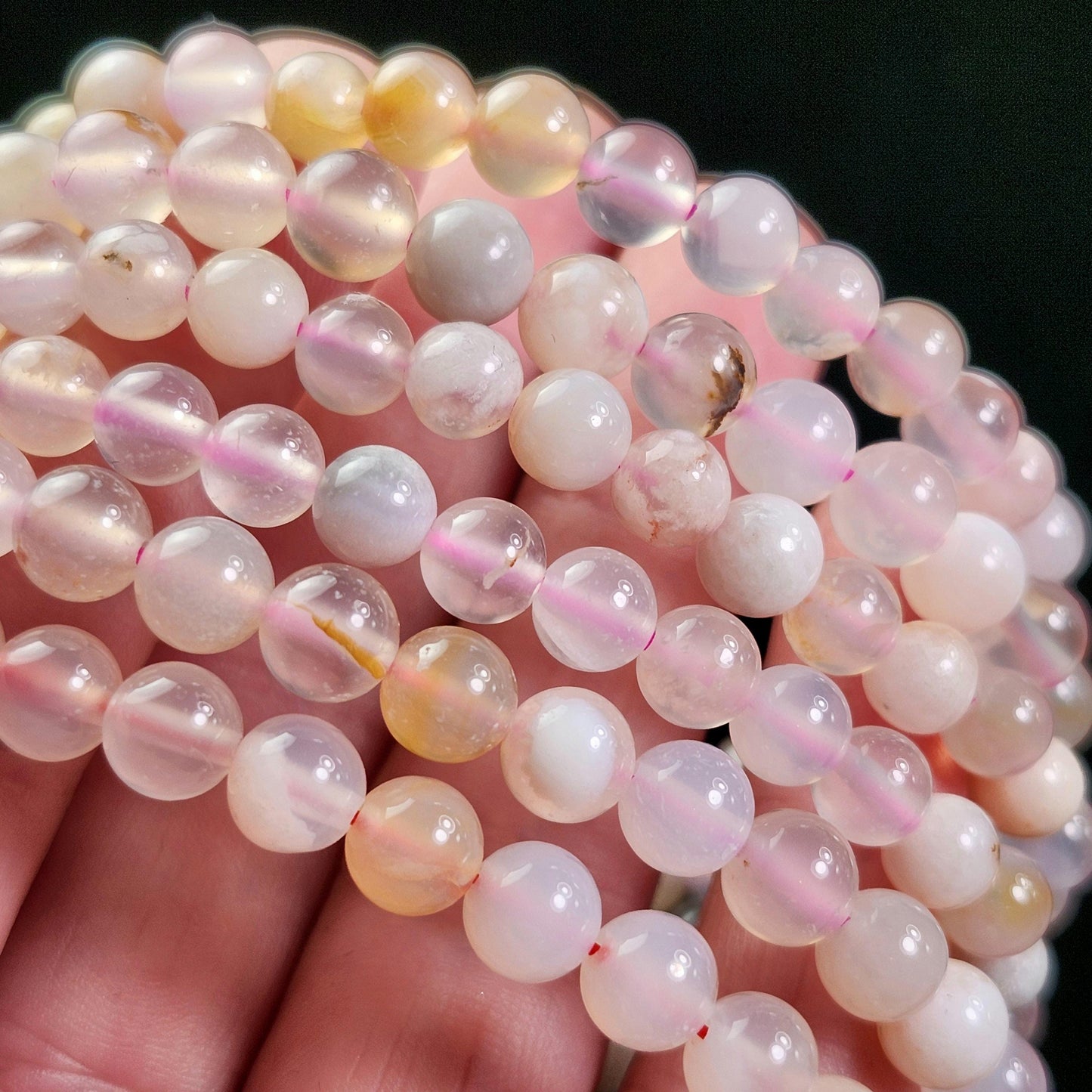 Cherry Blossom Agate Bracelet