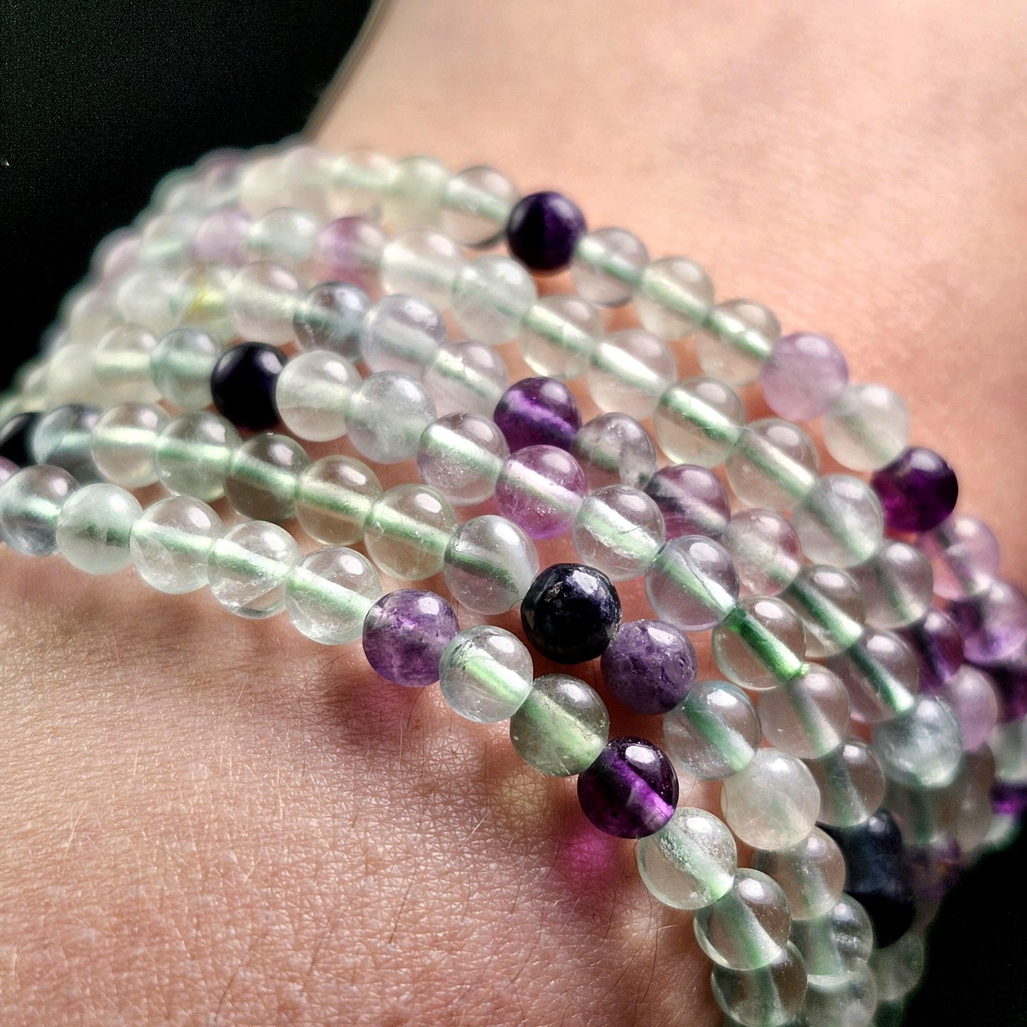 UV Reactive Rainbow Fluorite Bracelet
