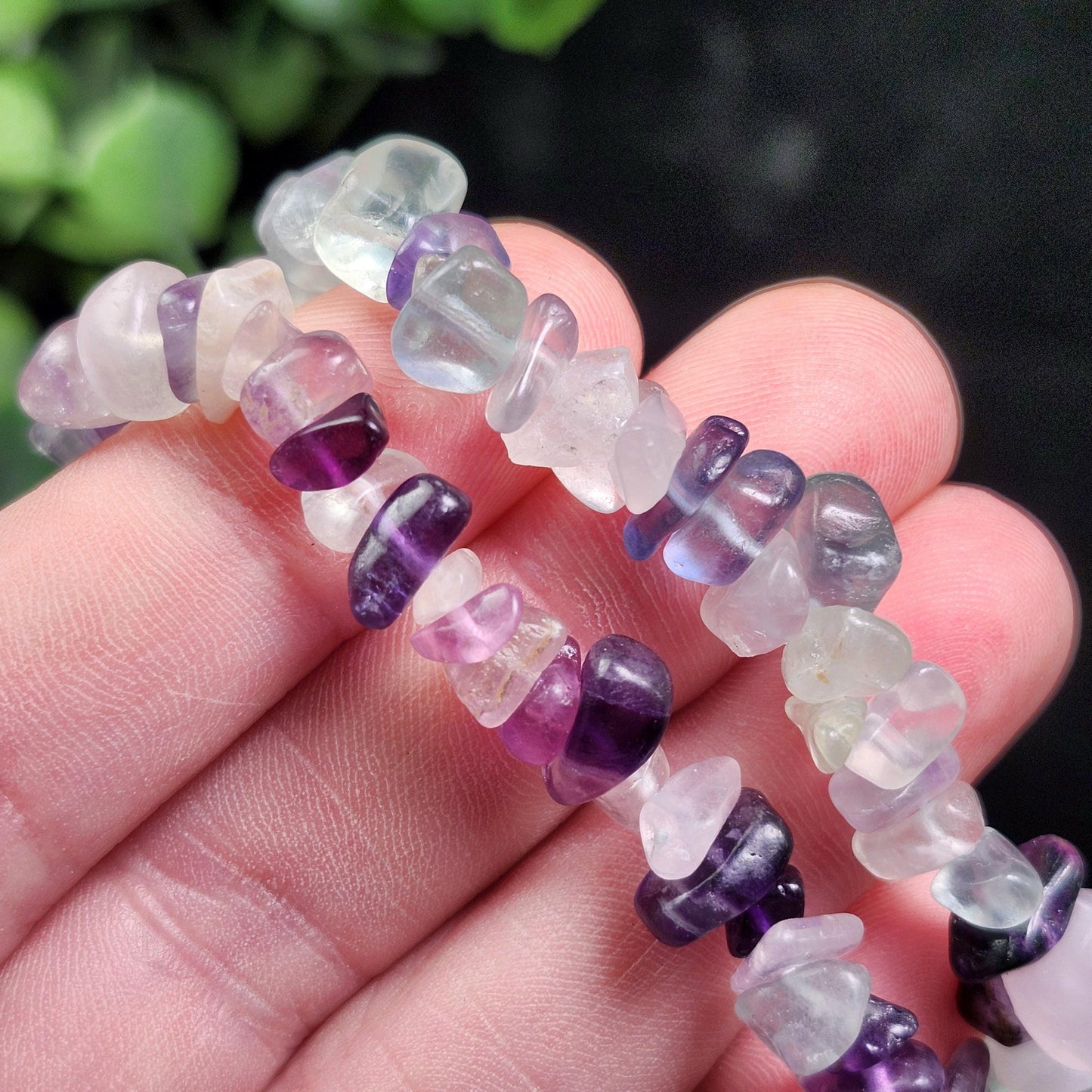 UV Reactive Rainbow Fluorite Bracelet