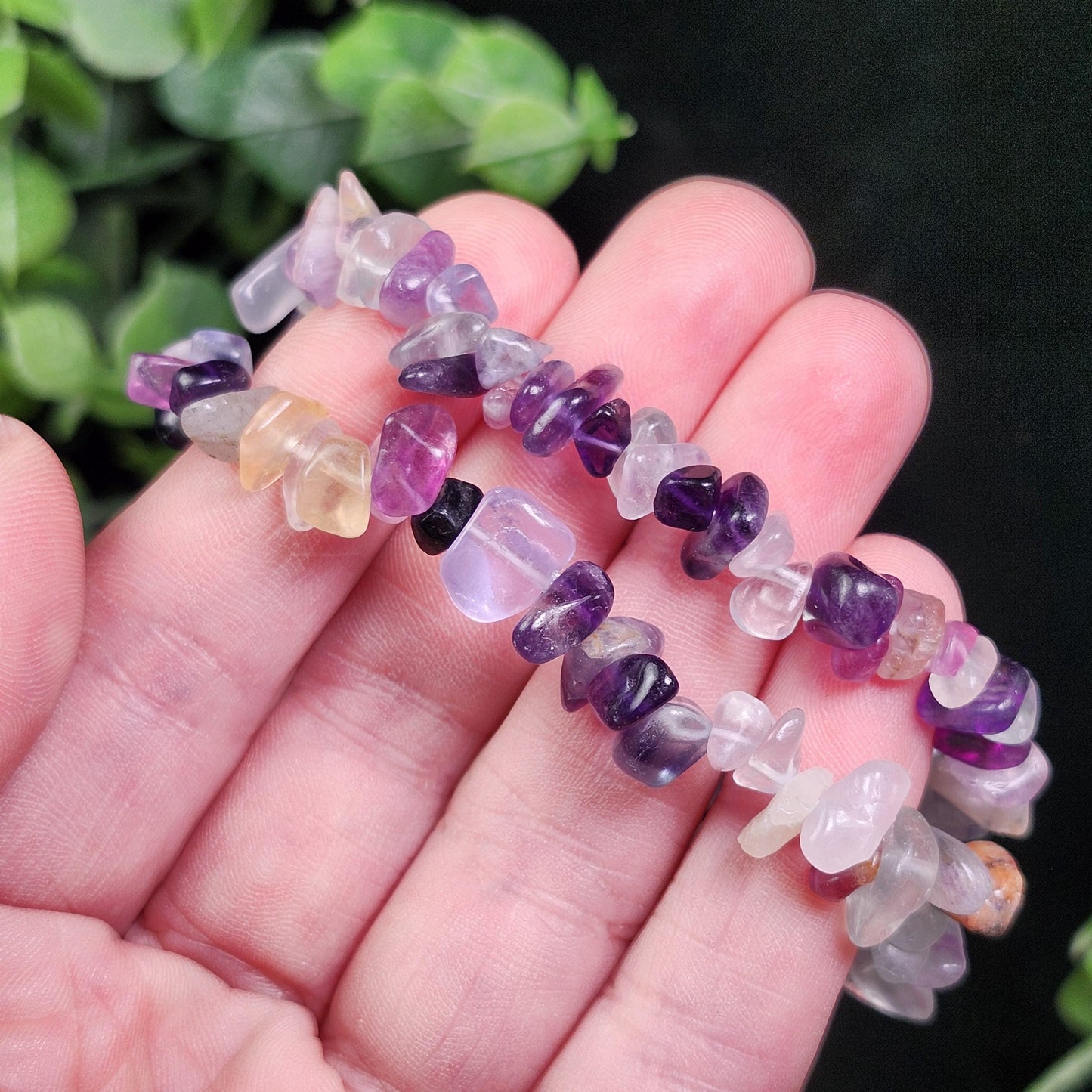 UV Reactive Rainbow Fluorite Bracelet