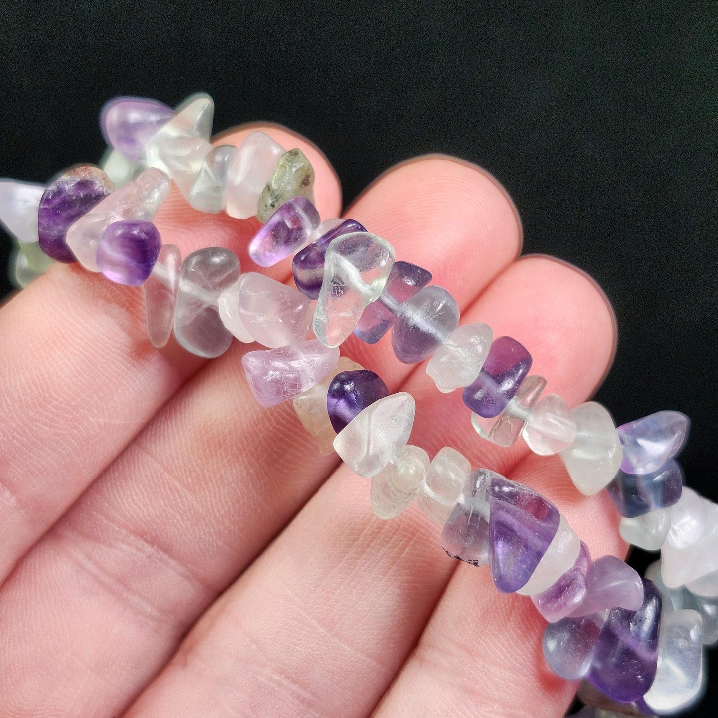 UV Reactive Rainbow Fluorite Bracelet