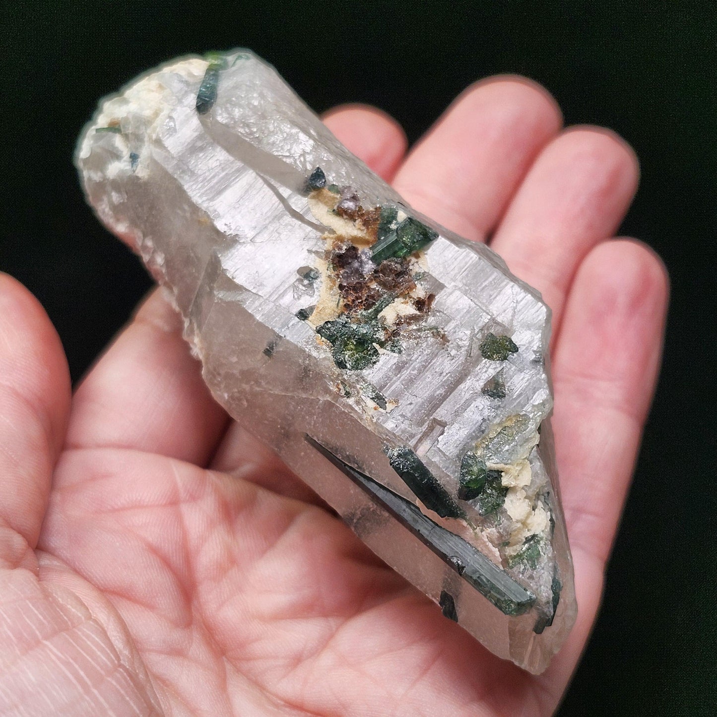 Green Tourmaline in Quartz 137g