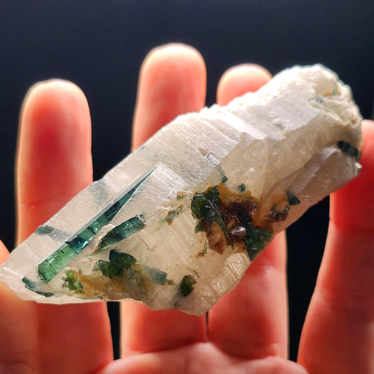 Green Tourmaline in Quartz 137g