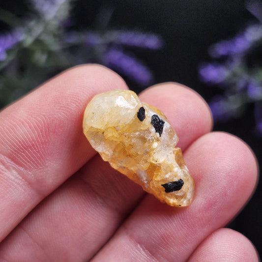 Golden Phenacite with Black Tourmaline Crystal