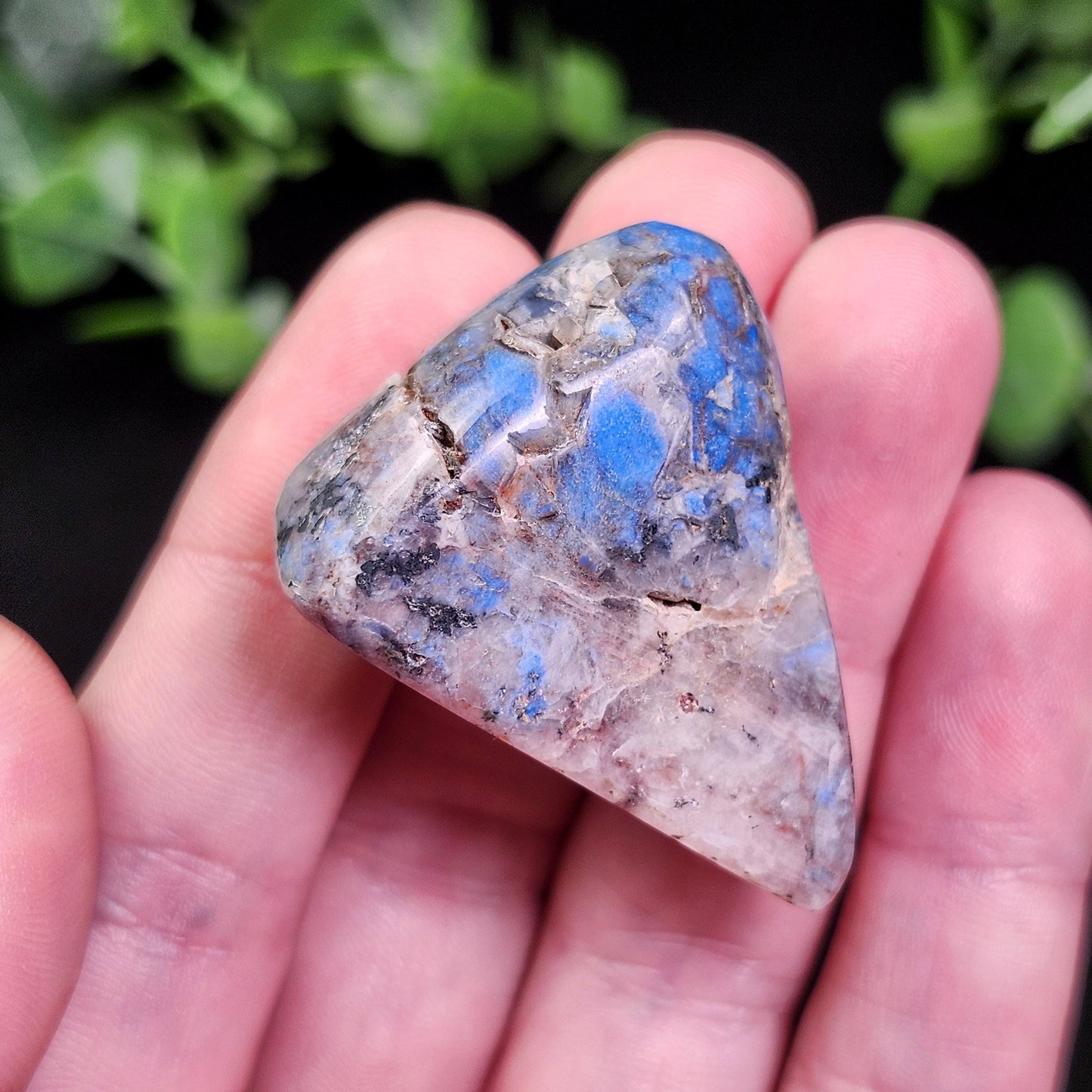Polished Papagoite in Quartz Crystal