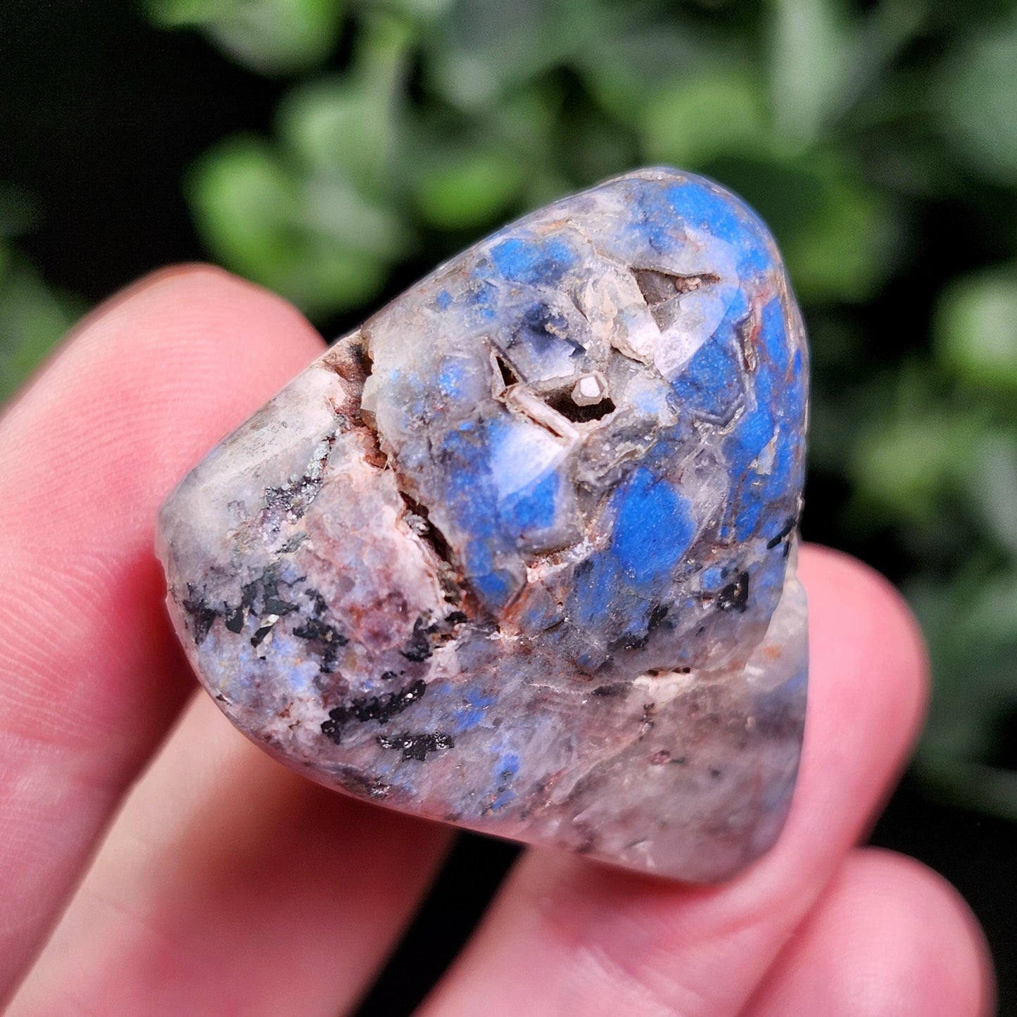 Polished Papagoite in Quartz Crystal