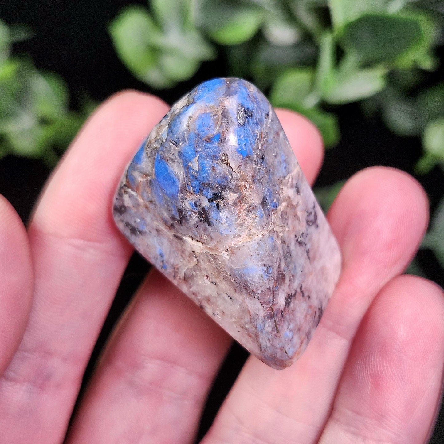 Polished Papagoite in Quartz Crystal