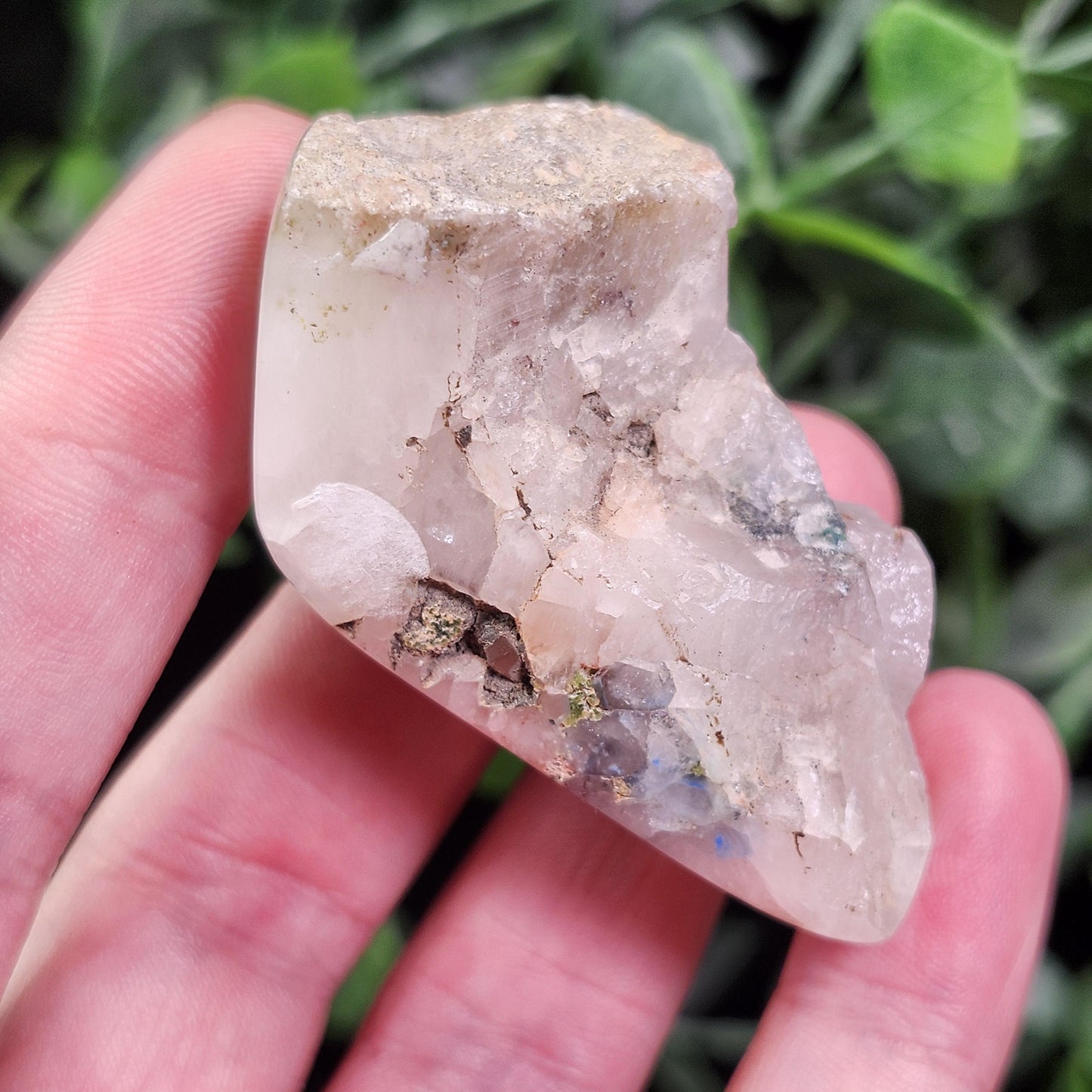 Polished Papagoite in Quartz Crystal
