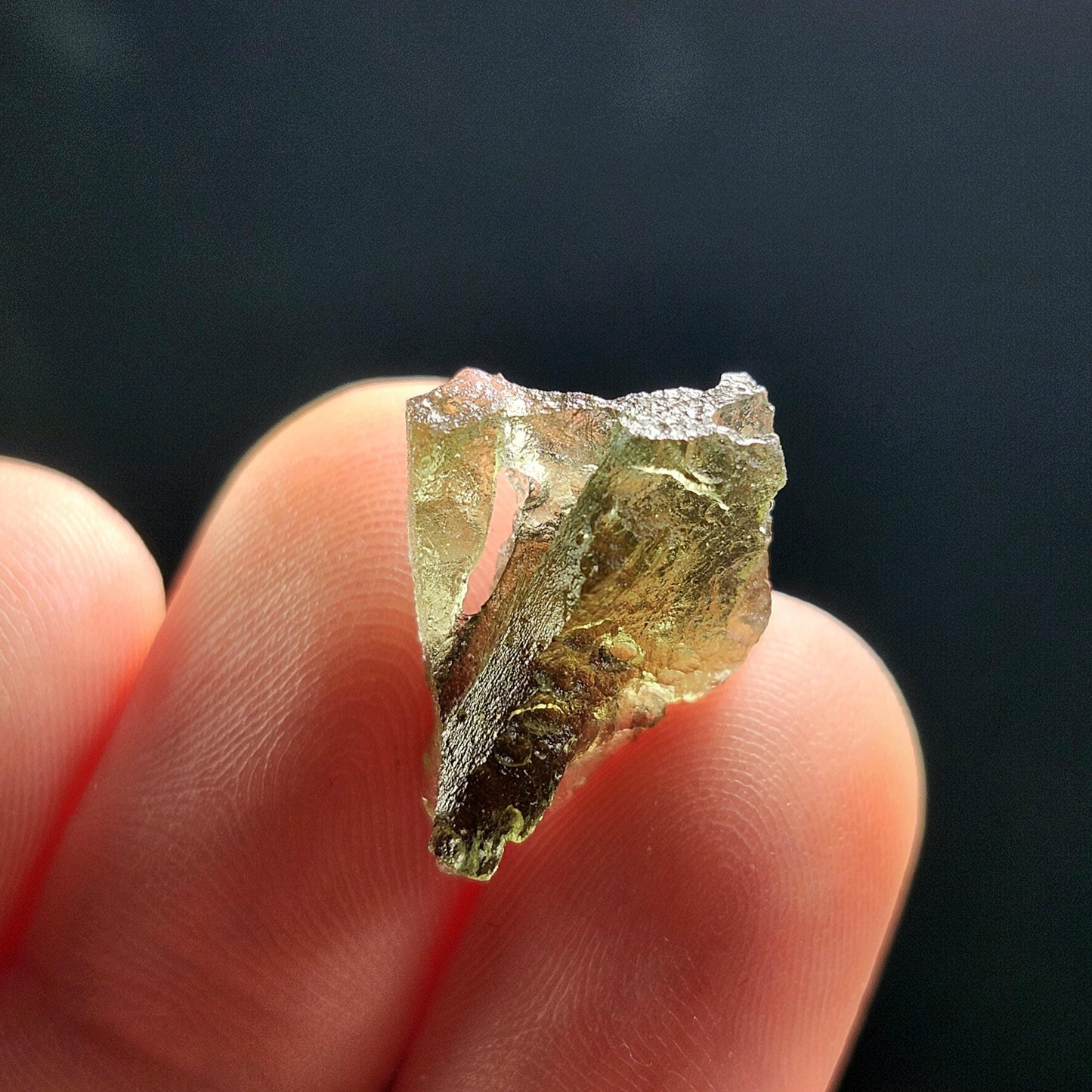 Moldavite with Natural HOLE (1.3 gram) Moldavite