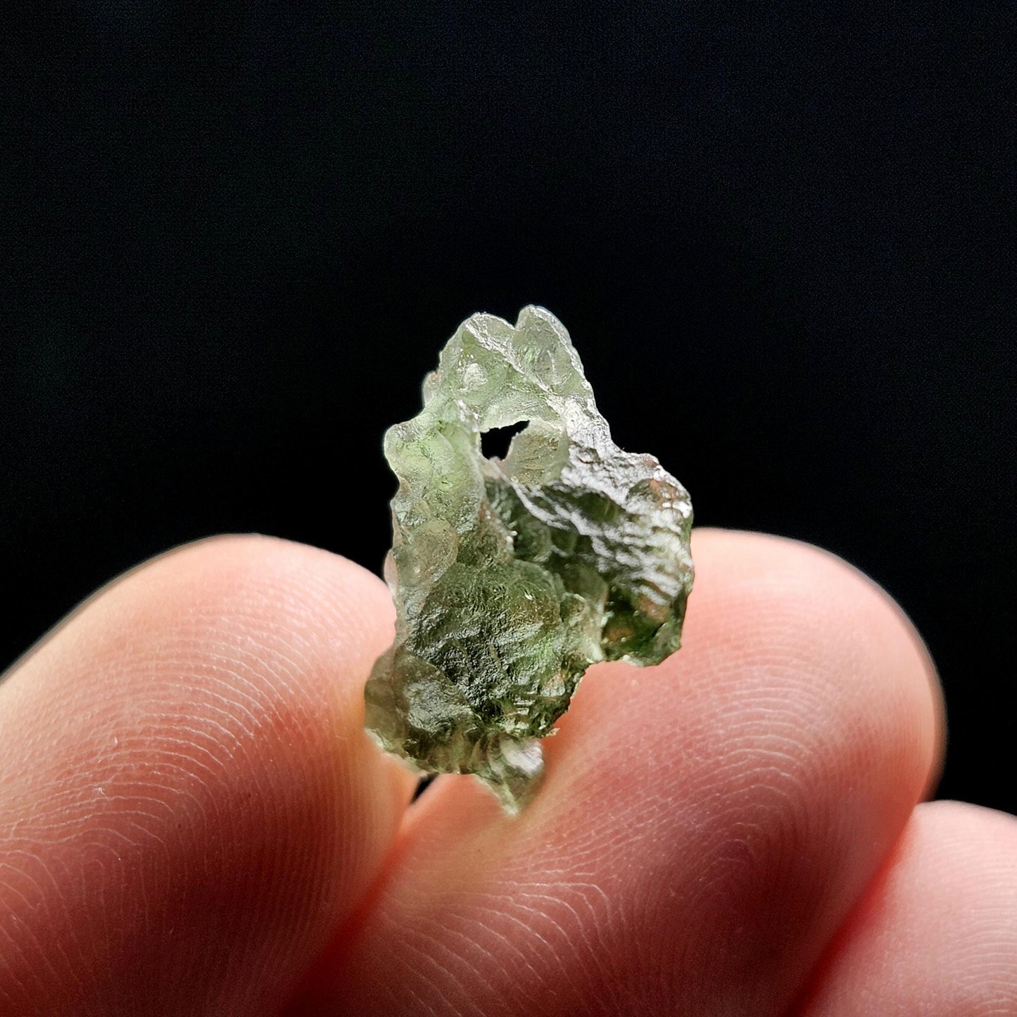 Moldavite with Natural HOLE