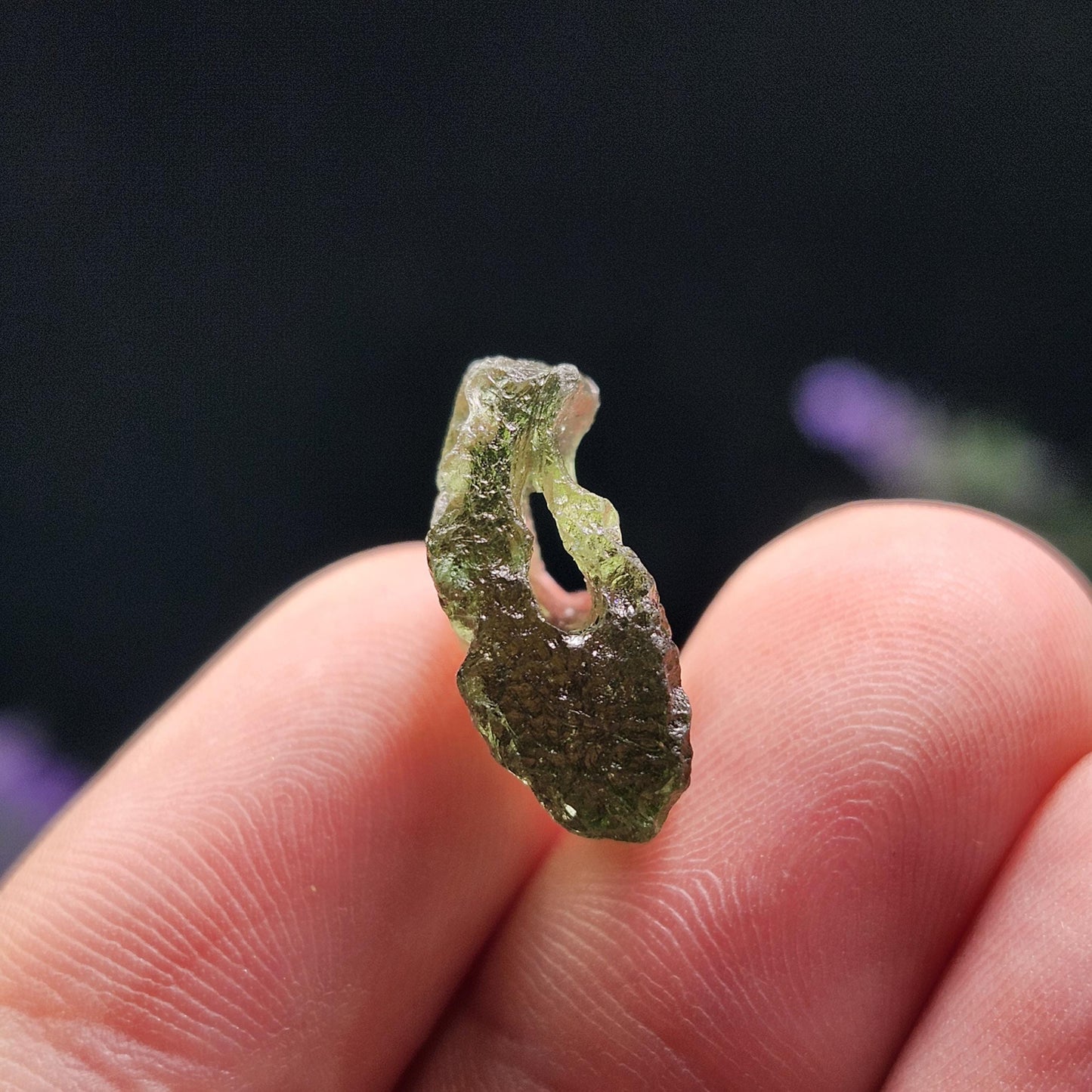 Moldavite with Natural HOLE