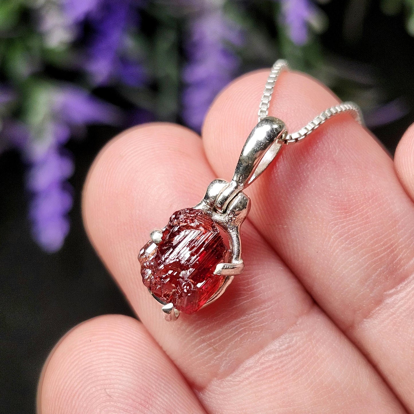 Etched Garnet Pendant