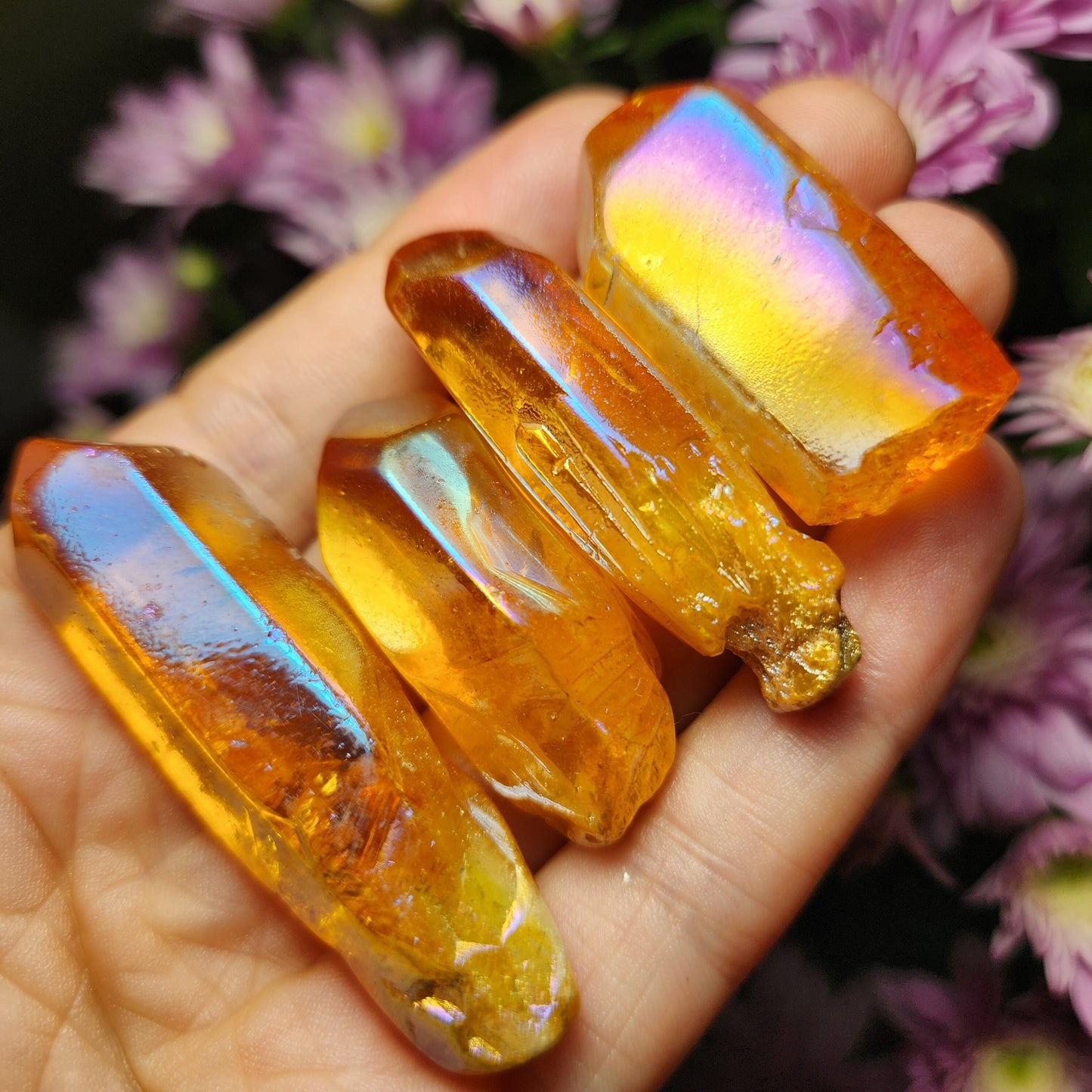 Sunset Aura Quartz Crystal