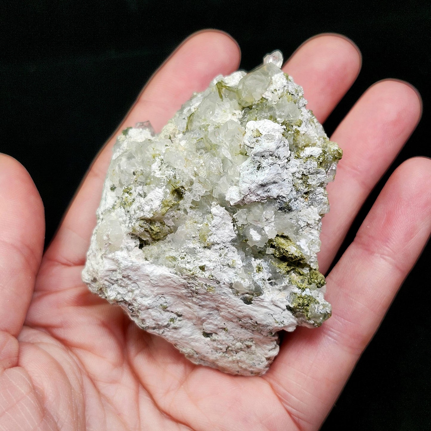 Dream Quartz Cluster, Epidote in Quartz Crystal