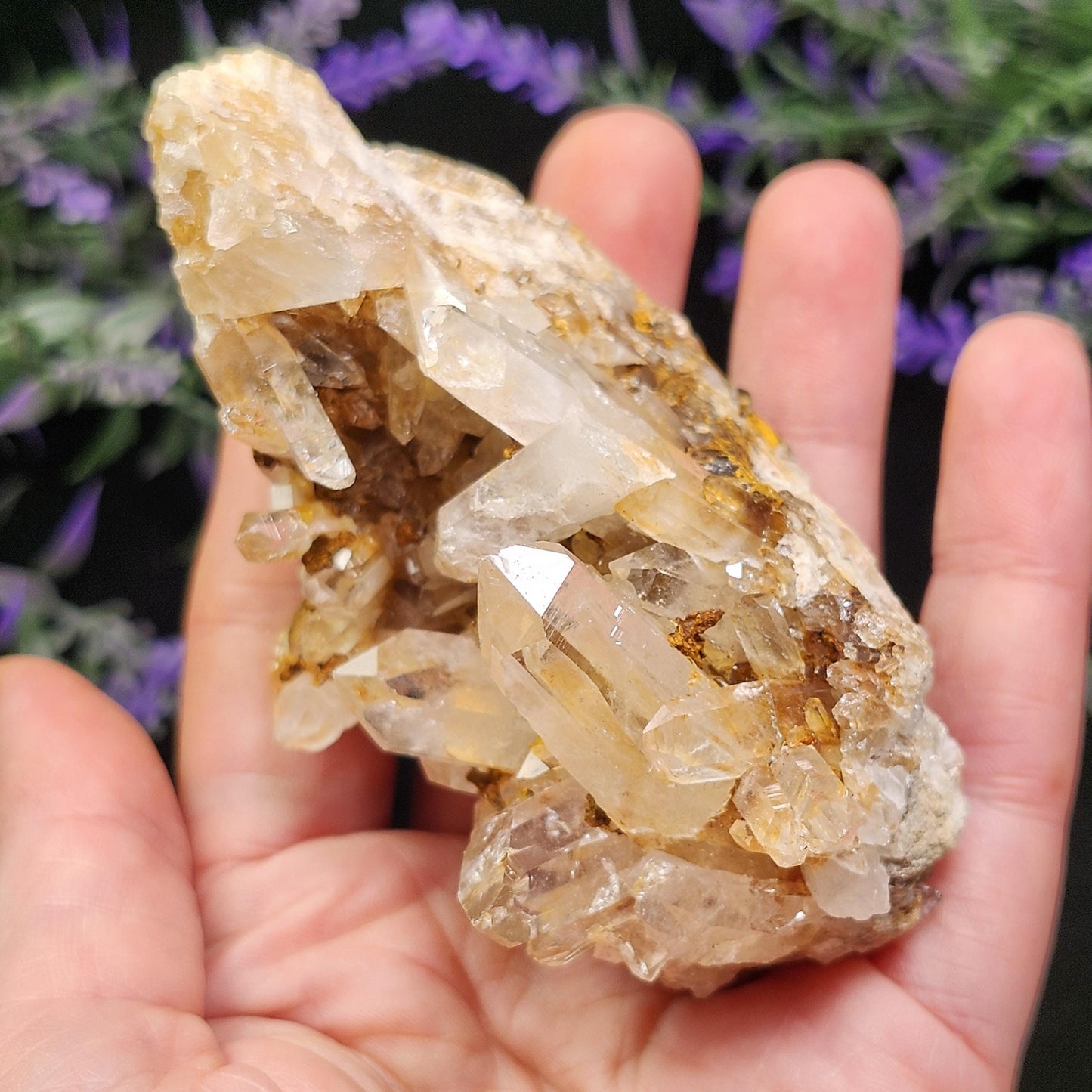 Golden Lemurian Quartz Cluster 161g