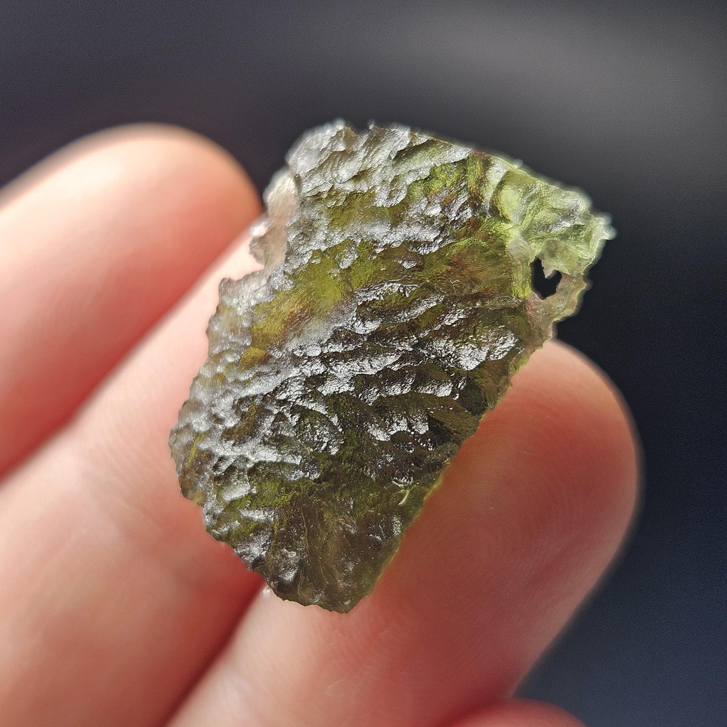 Moldavite with Natural HOLE