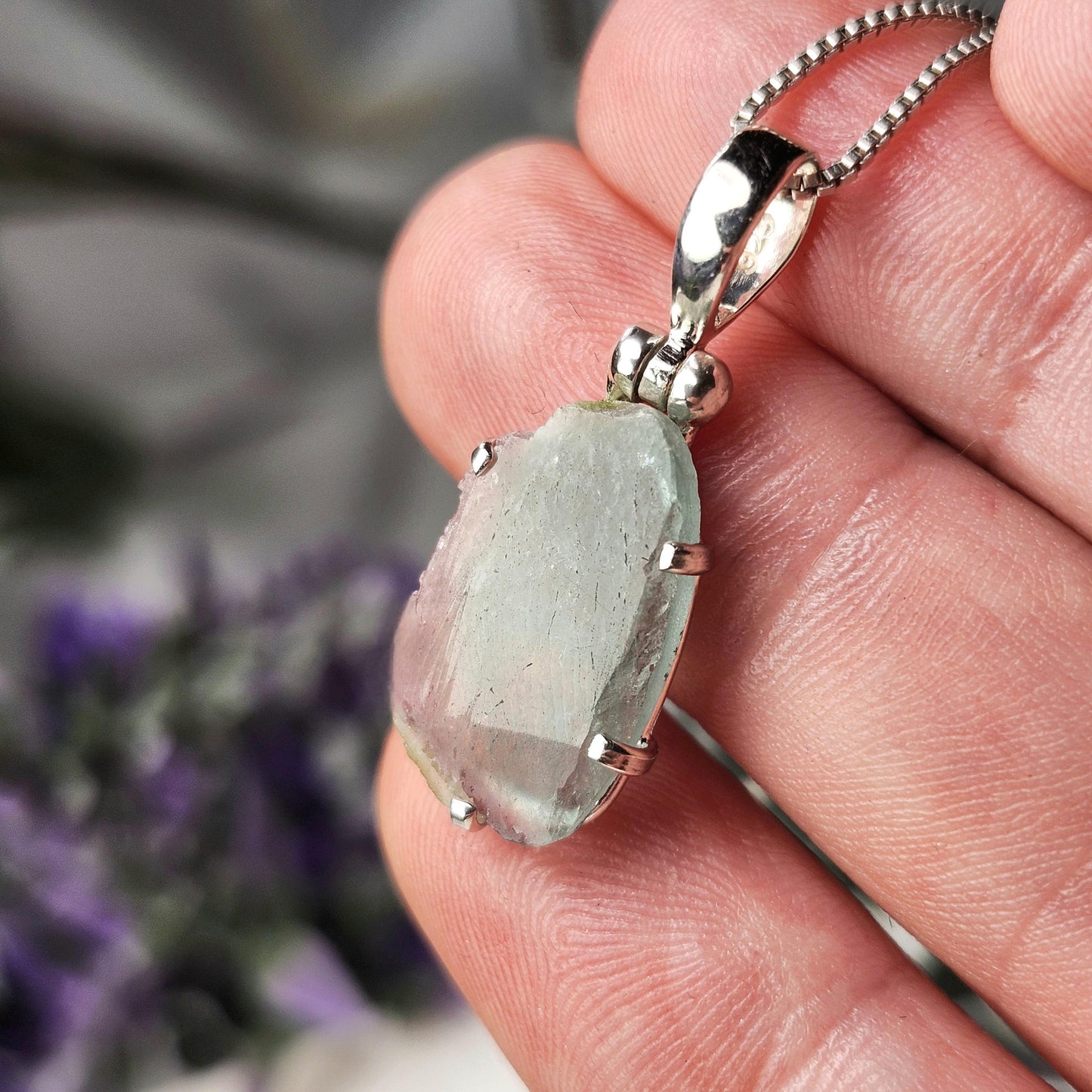 Blue Watermelon Tourmaline Pendant
