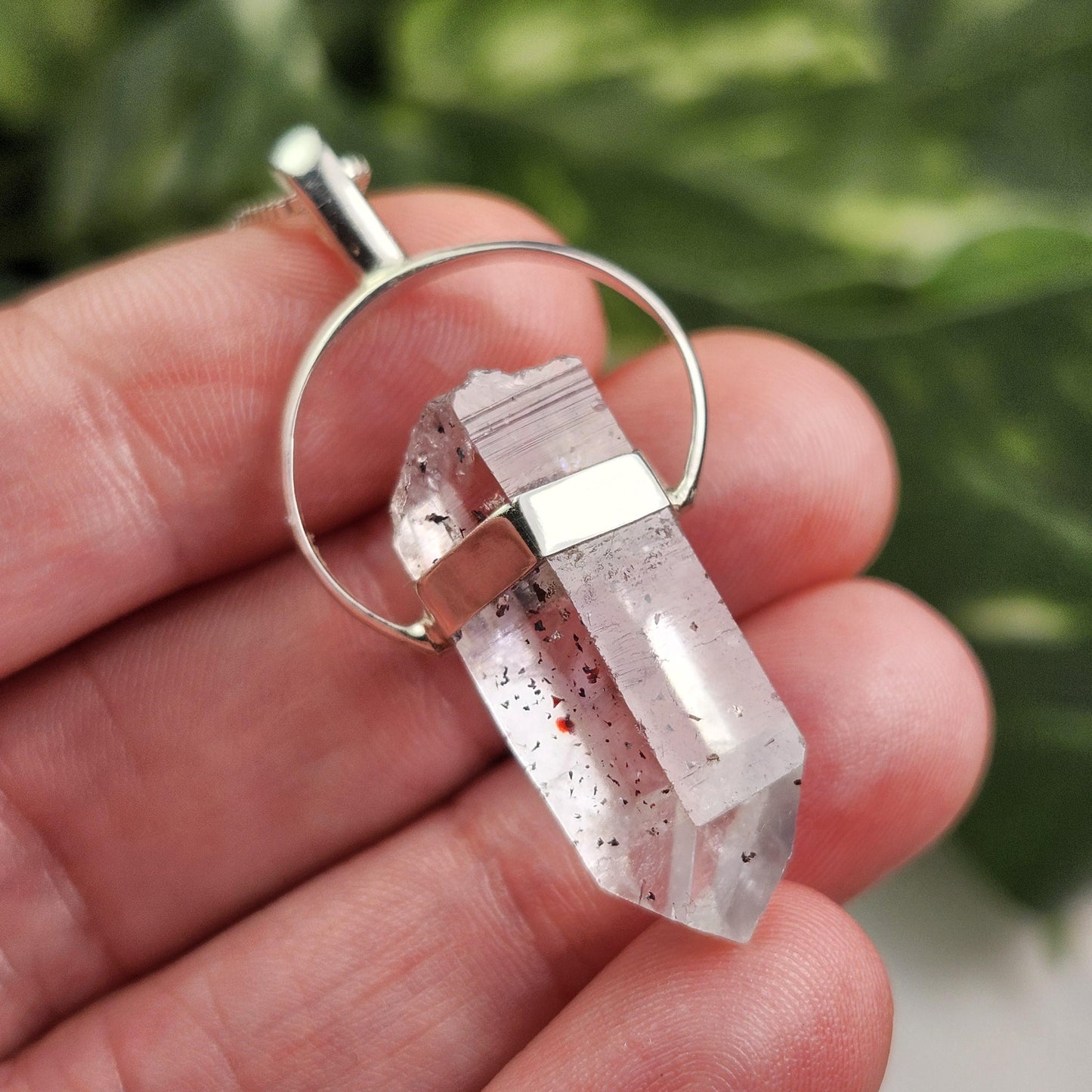 Brandberg Quartz with Lepidocrocite Pendant