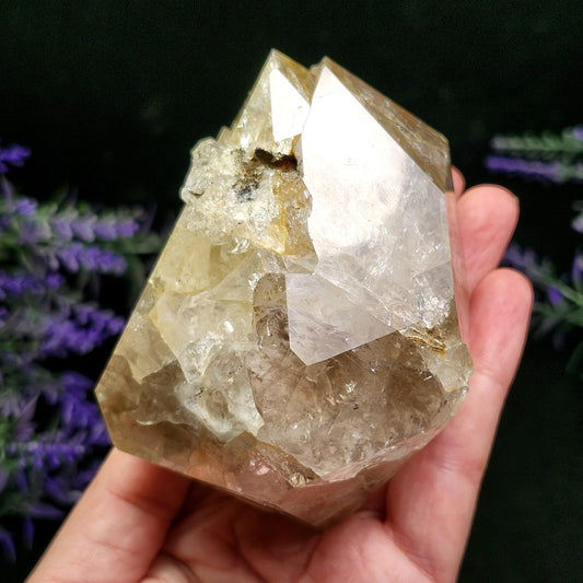 Golden Herkimer Diamond Specimen: 457g New York Quartz Crystal, Massive Herkimer