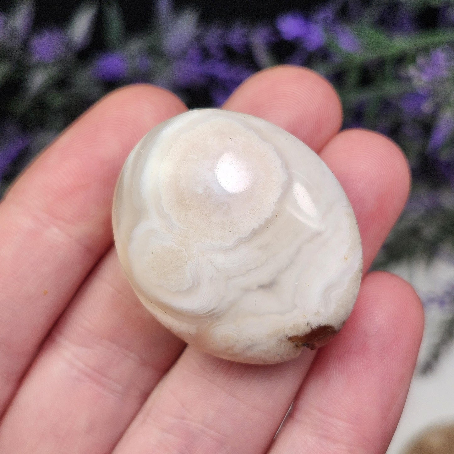 Flower Agate Palm Stone
