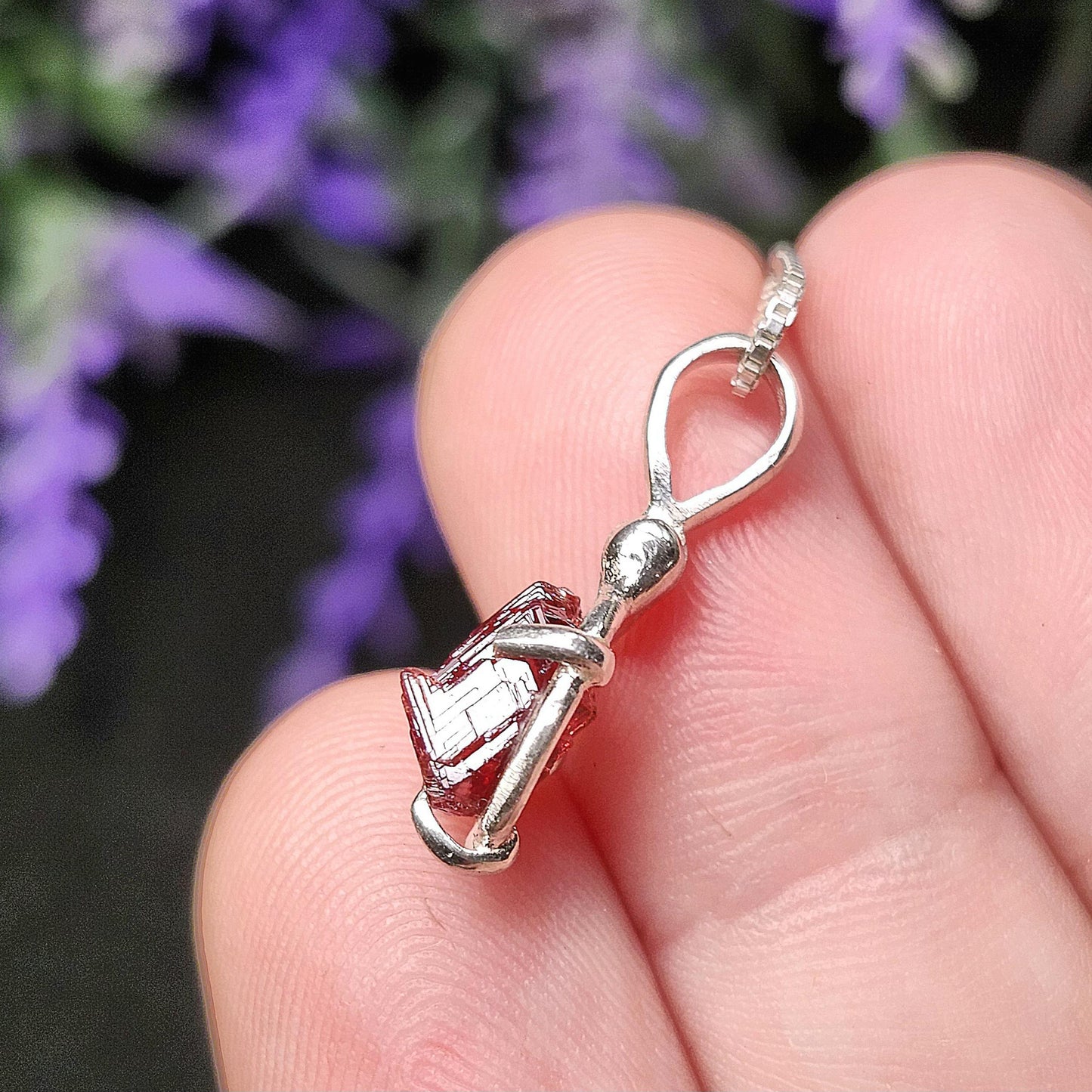 Etched Garnet Pendant