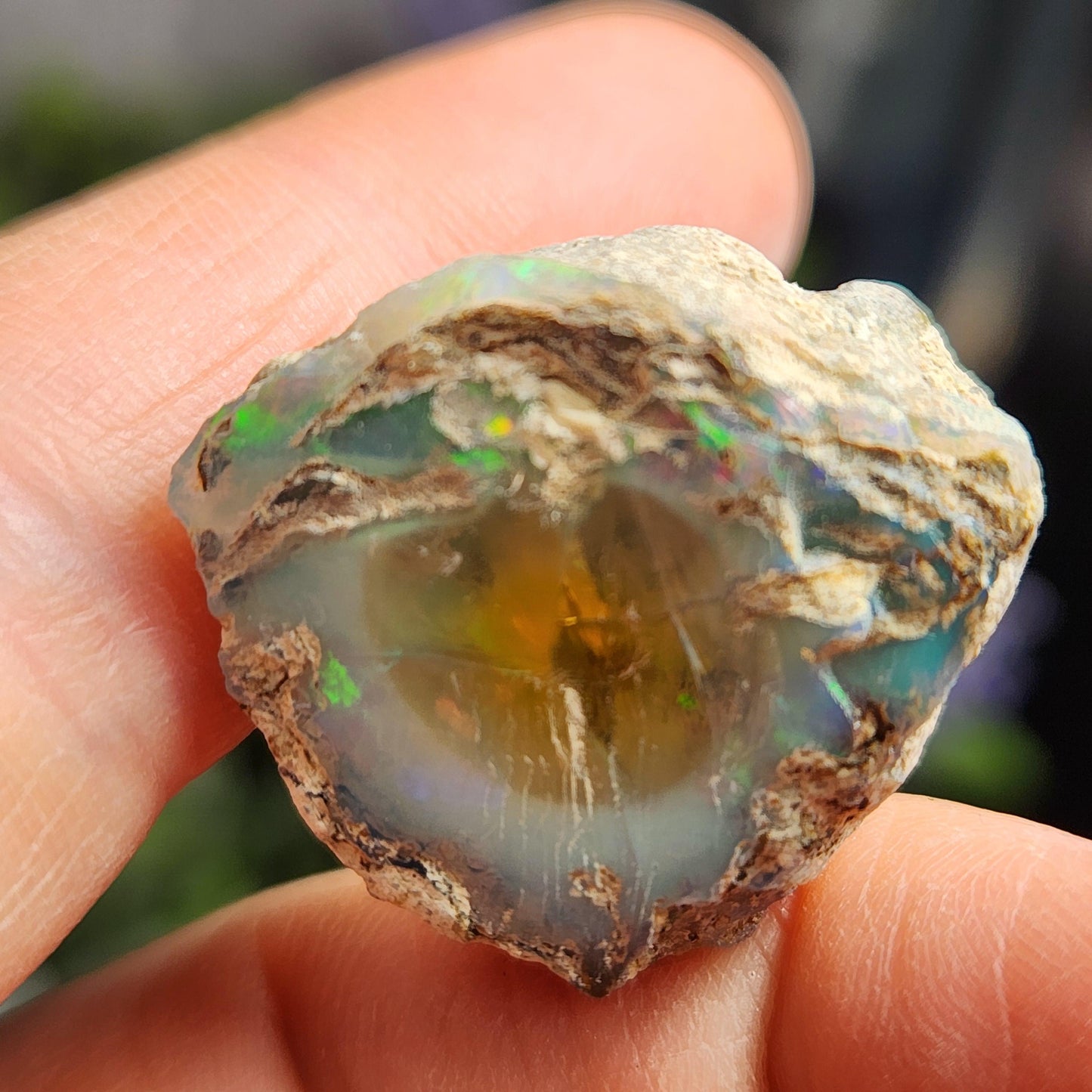 Raw Rainbow Opal Crystal (6.43 grams): Ghost Opal Specimen