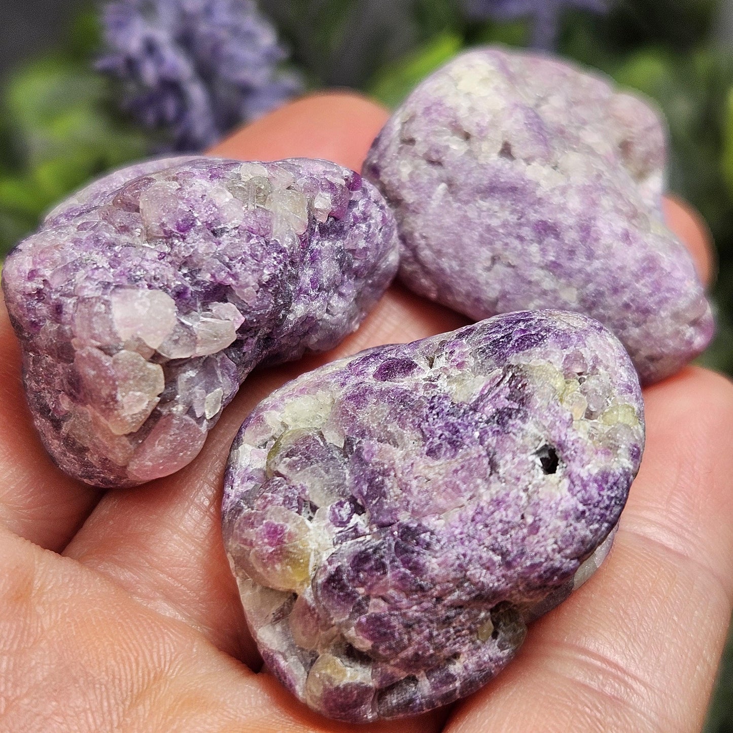 Purple Vesuvianite Crystal: Polished Natural Vesuvianite Specimens, Rare Violet Color!