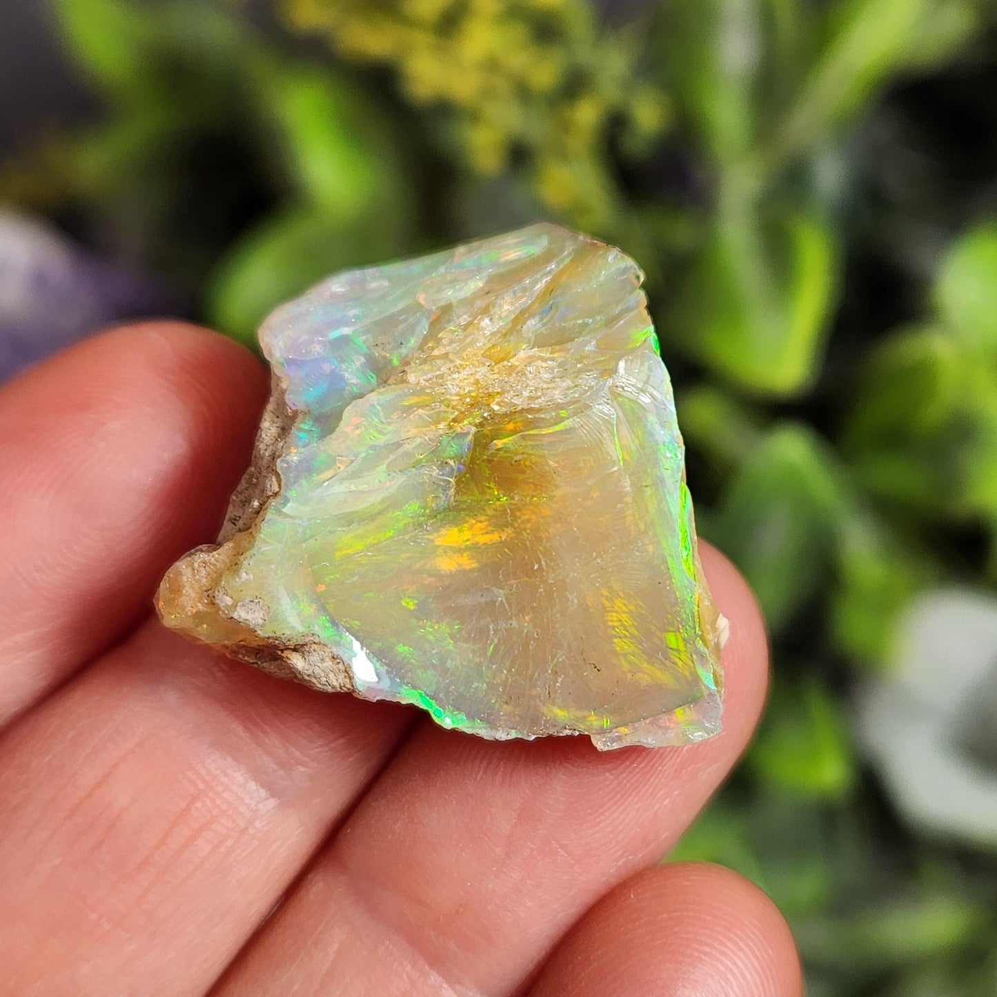 Raw Rainbow Opal Stone (6.41 grams): Rare Ghost Opal from Africa