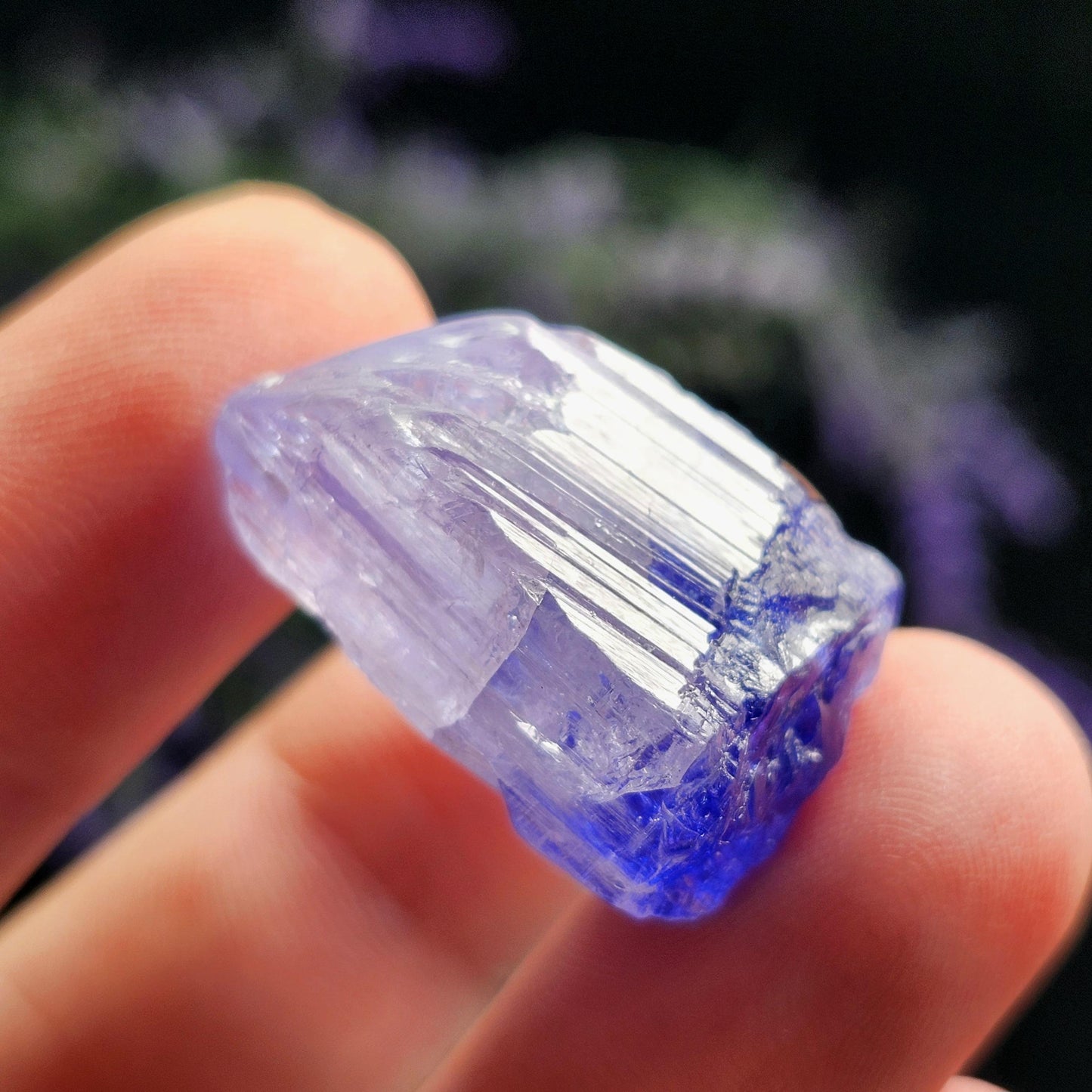 Bicolor Tanzanite Crystal 8.81g, Bicolored Tanzanite Specimen, Raw Terminated Stone