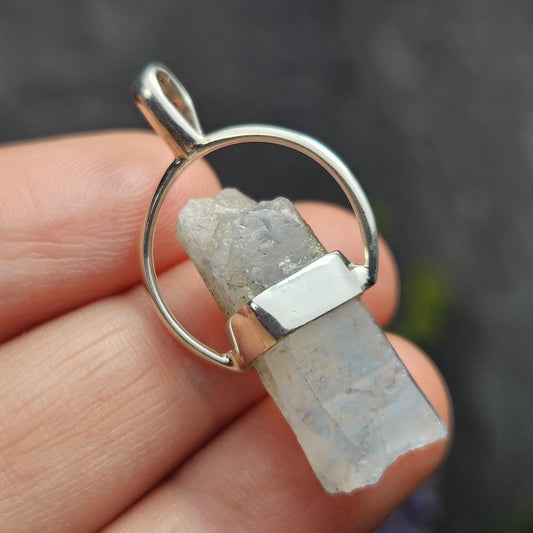 Papagoite Quartz Pendant: RARE South African Papagoite Crystal, Sterling Silver Jewelry