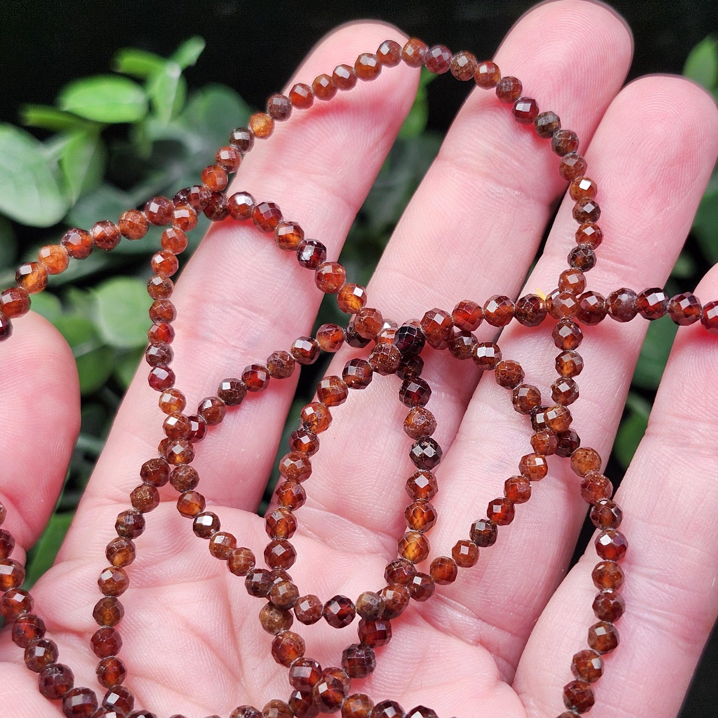 Spessartine Garnet Bracelet: Faceted Orange Garnet Beads