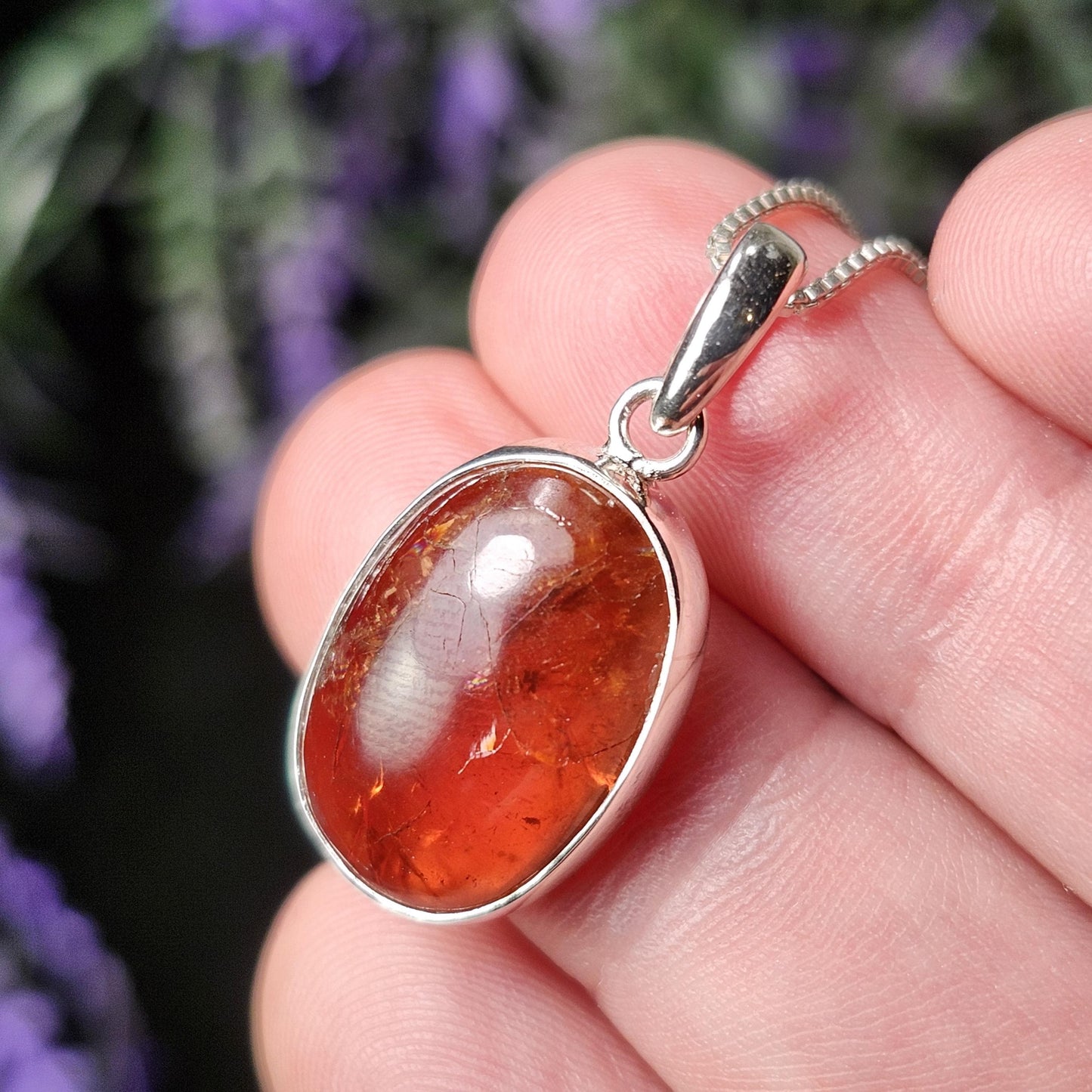 Spessartine Garnet Sterling Silver Pendant