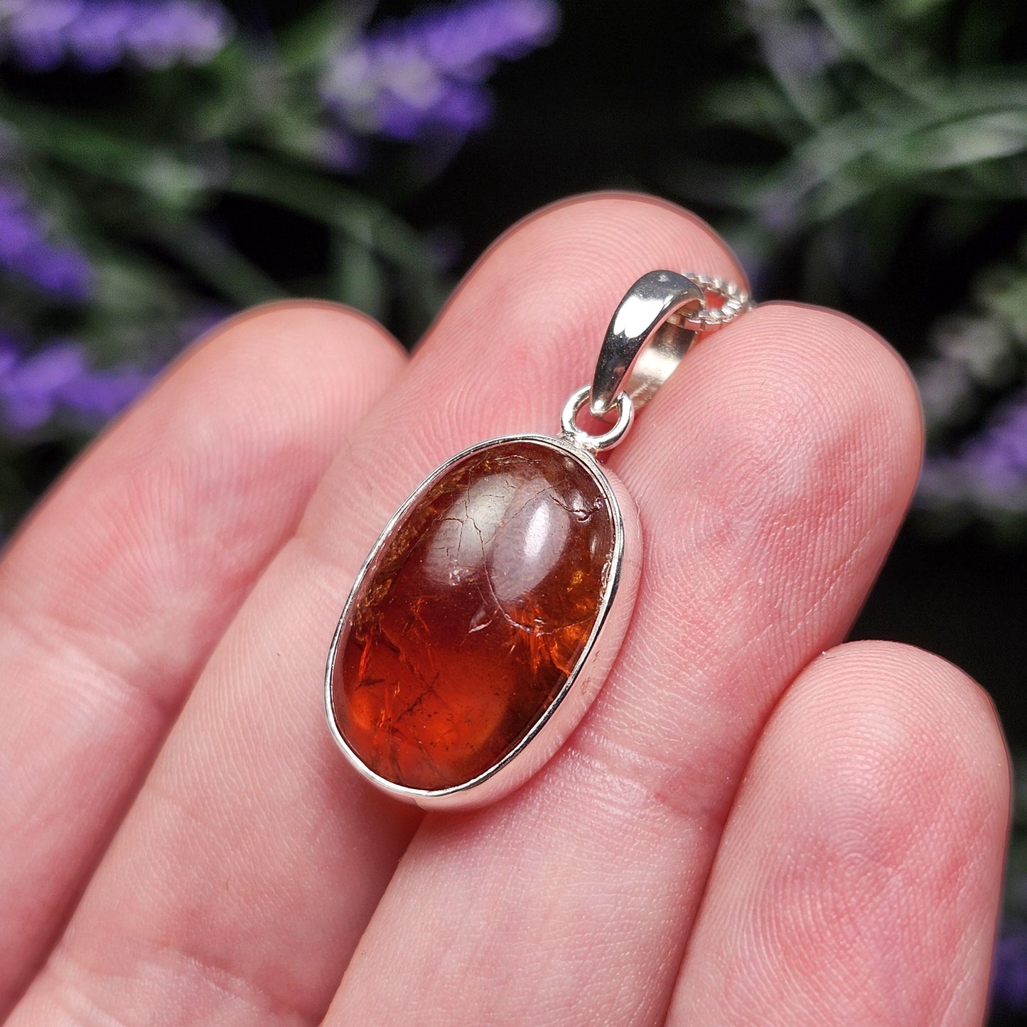 Spessartine Garnet Sterling Silver Pendant