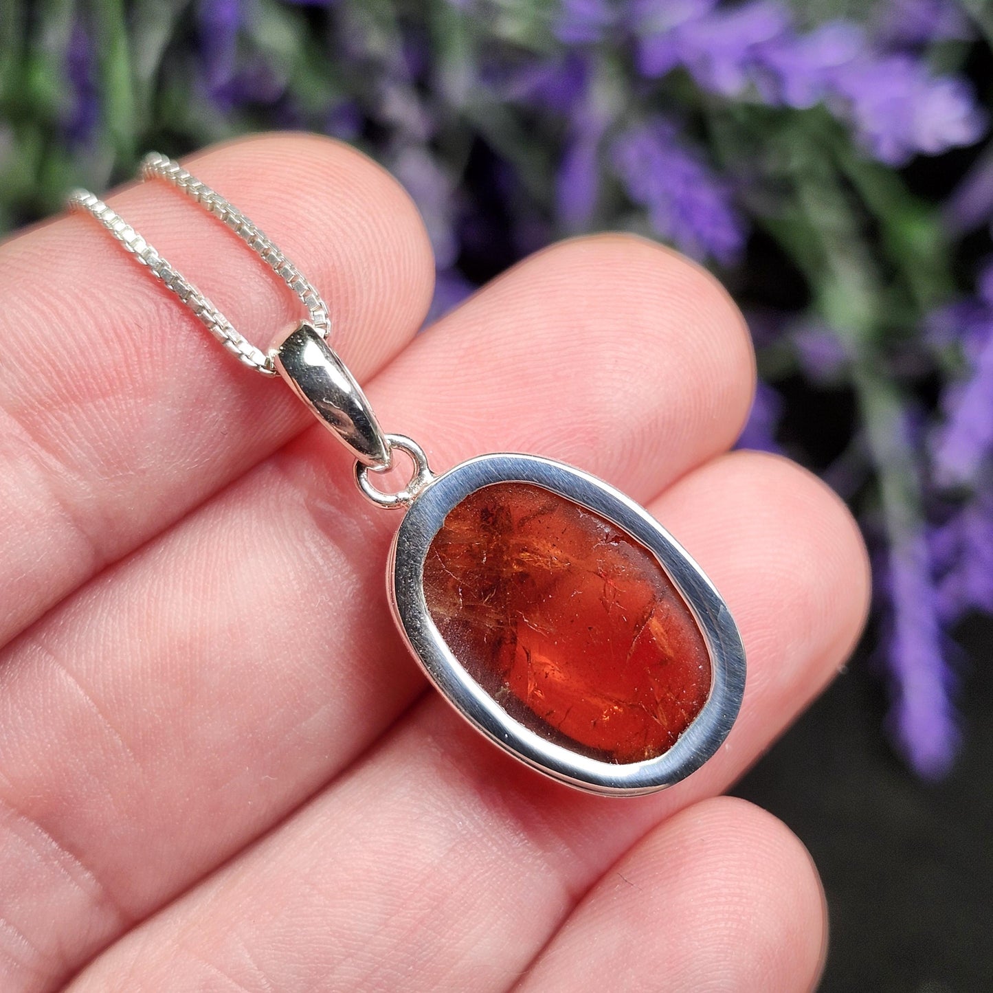 Spessartine Garnet Sterling Silver Pendant