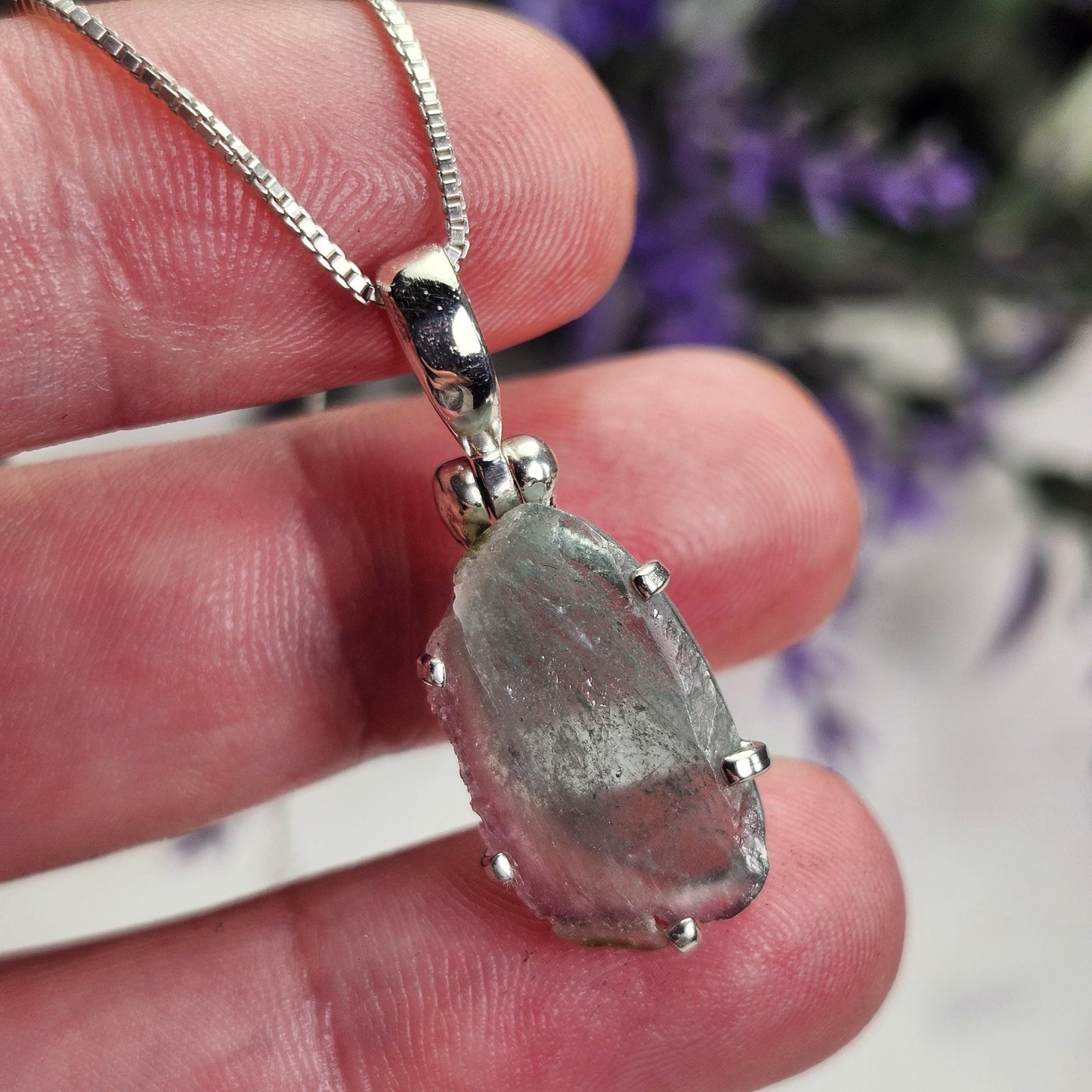 Blue Watermelon Tourmaline Pendant