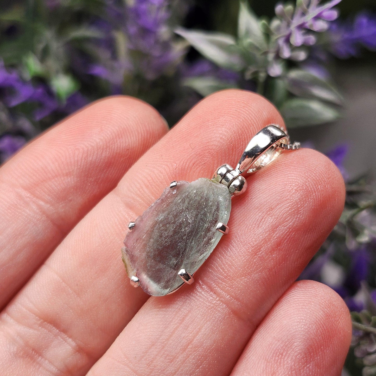 Blue Watermelon Tourmaline Pendant