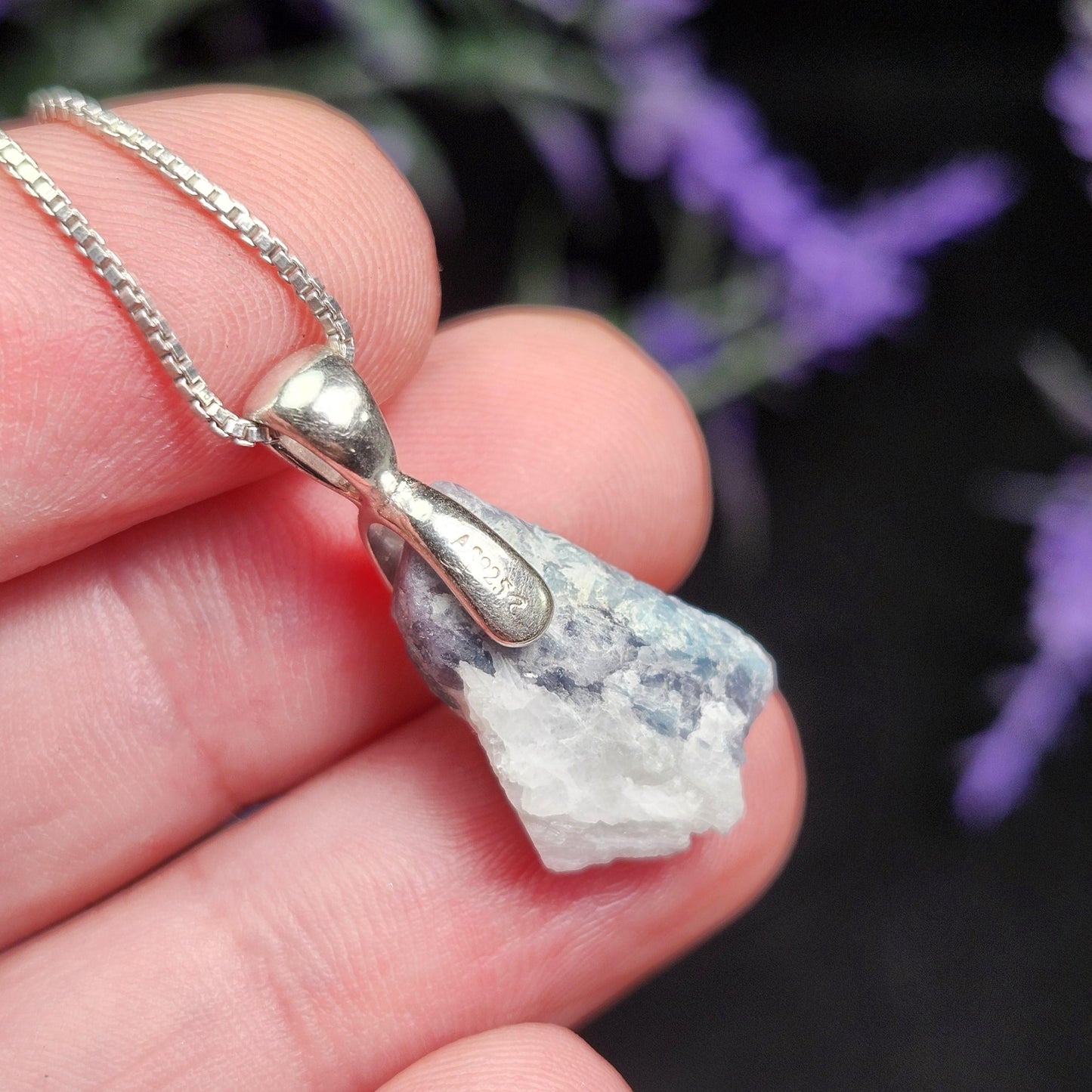 Paraíba Tourmaline Sterling Silver Pendant: Pink & Blue Bi