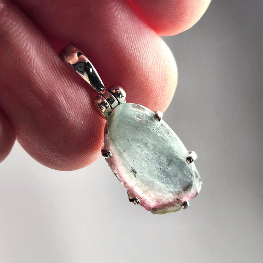 Blue Watermelon Tourmaline Pendant
