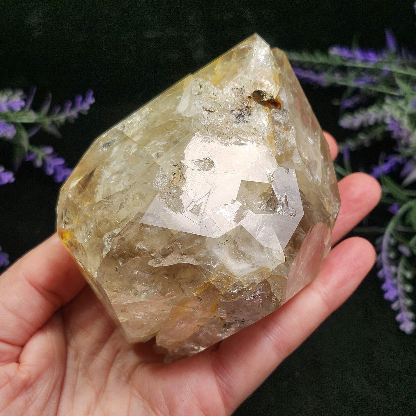 Golden Herkimer Diamond Specimen: 457g New York Quartz Crystal, Massive Herkimer