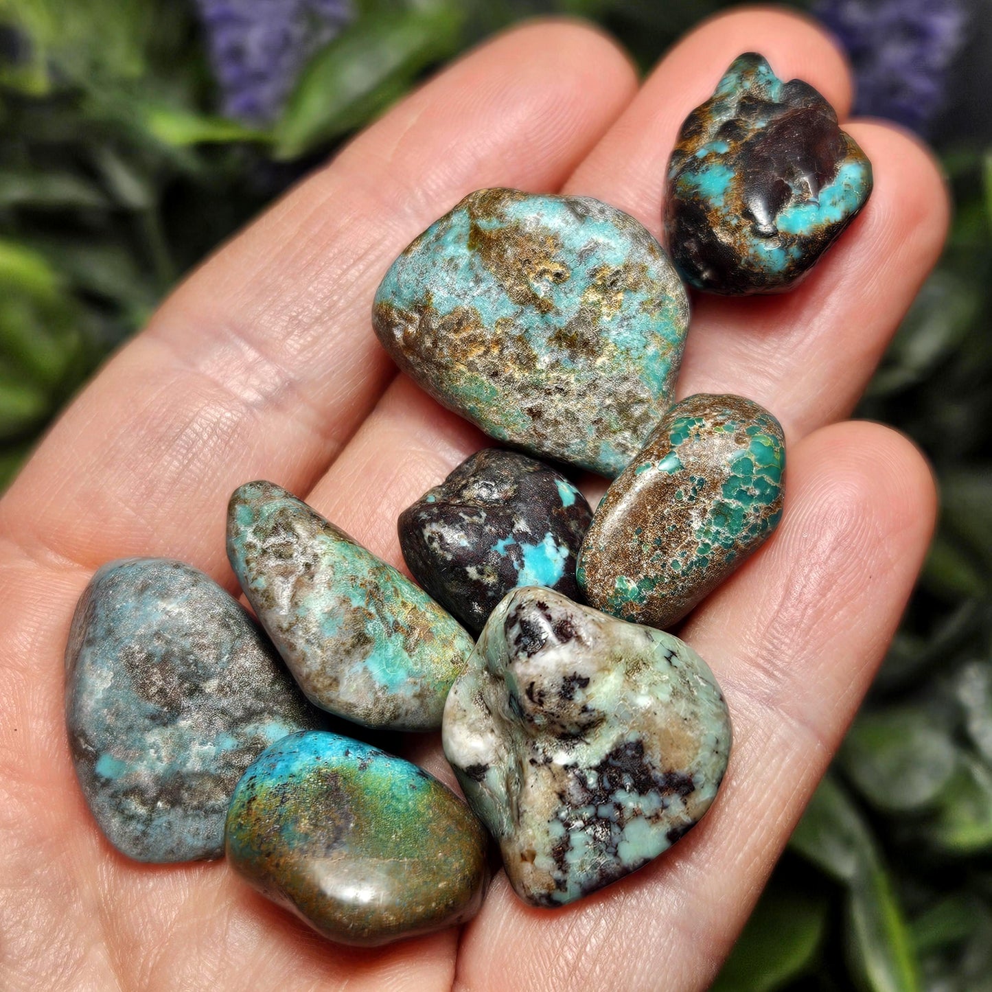 Turquoise Polished Crystal: Tumbled Natural Blue