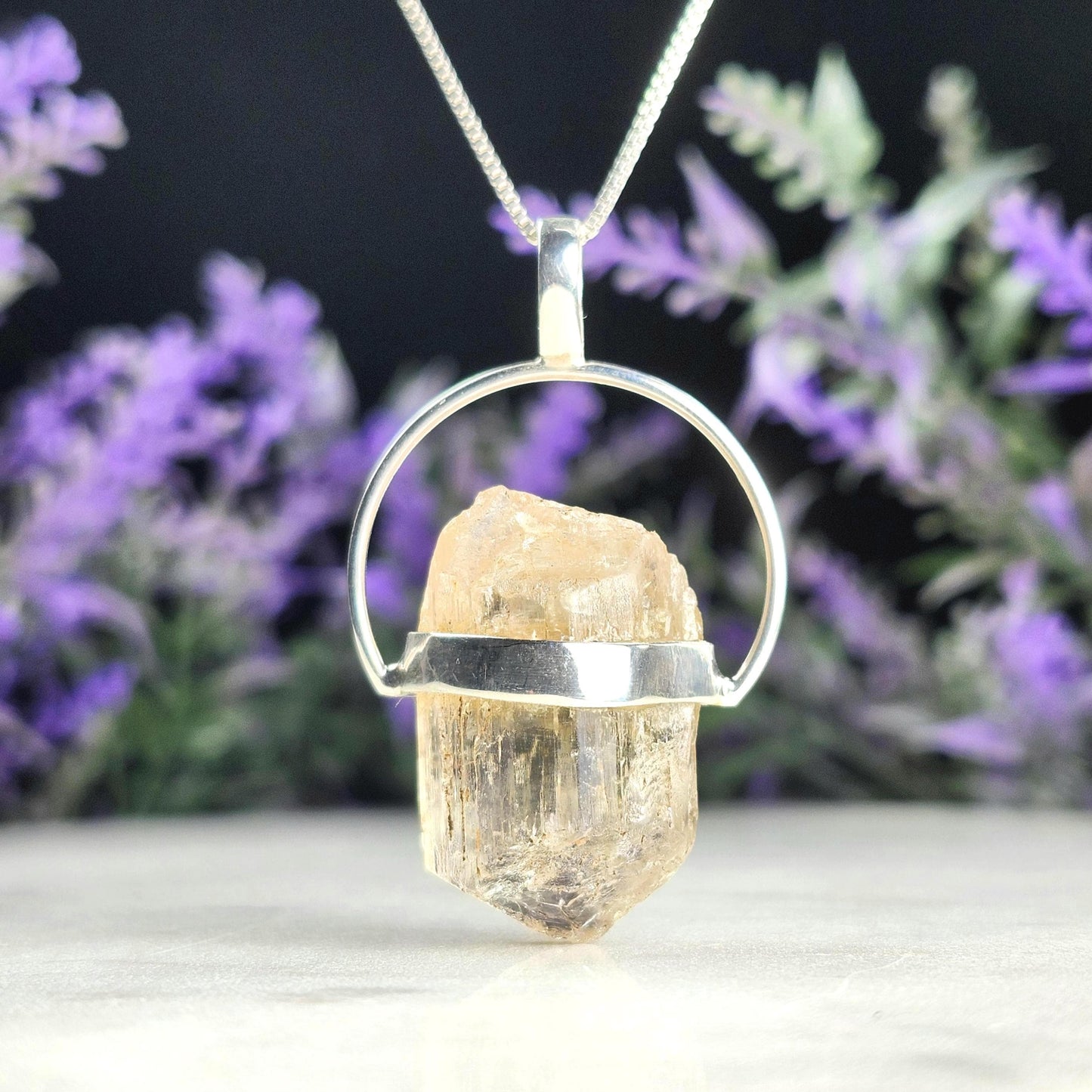 Golden Scapolite Sterling Silver Pendant: Stone of Success