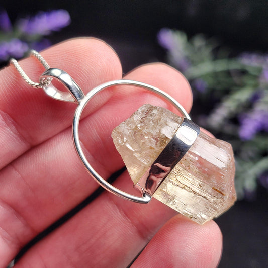 Golden Scapolite Sterling Silver Pendant: Stone of Success