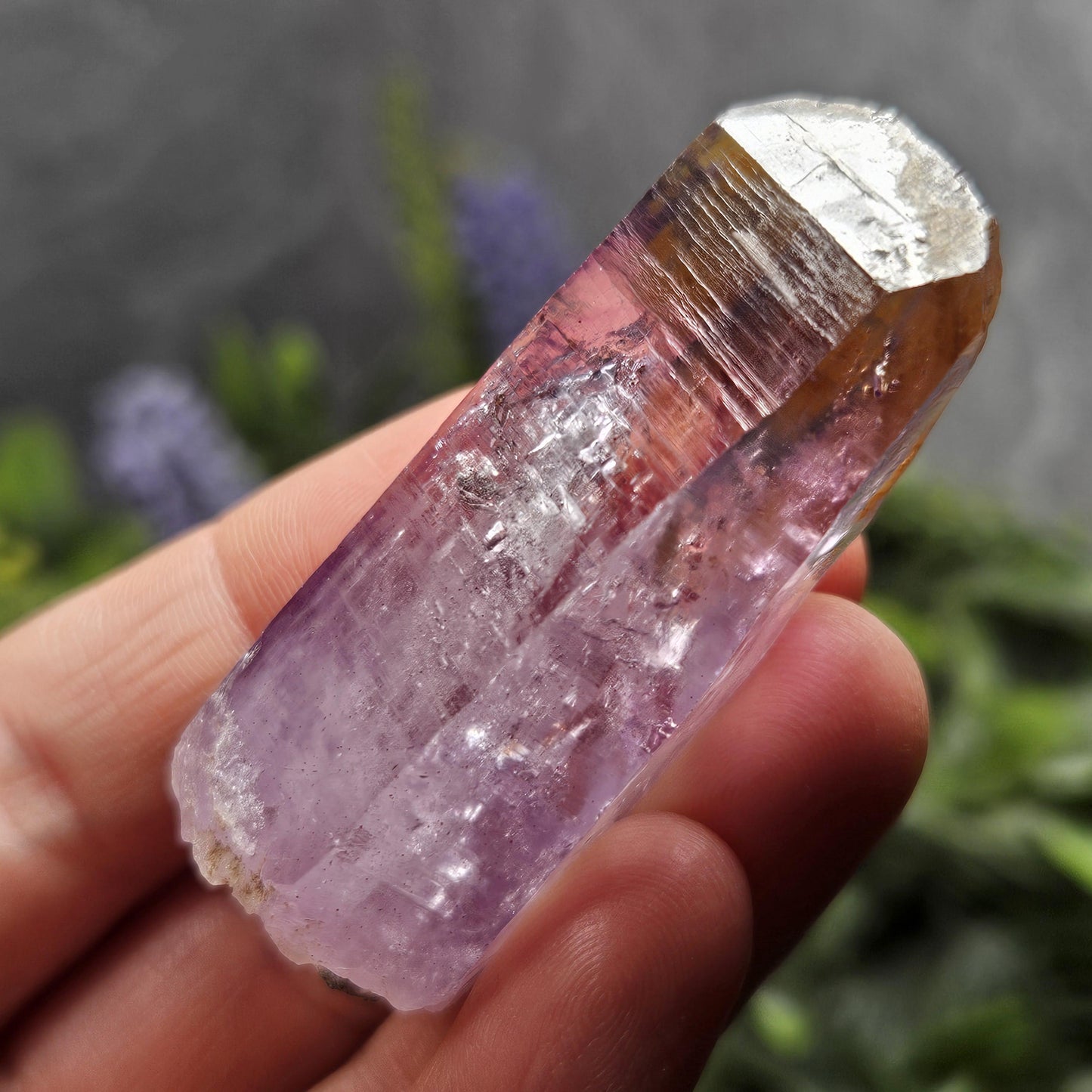 Enhydro Amethyst Crystal: MOVING Water Bubble, Old Stock Brazilian Quartz