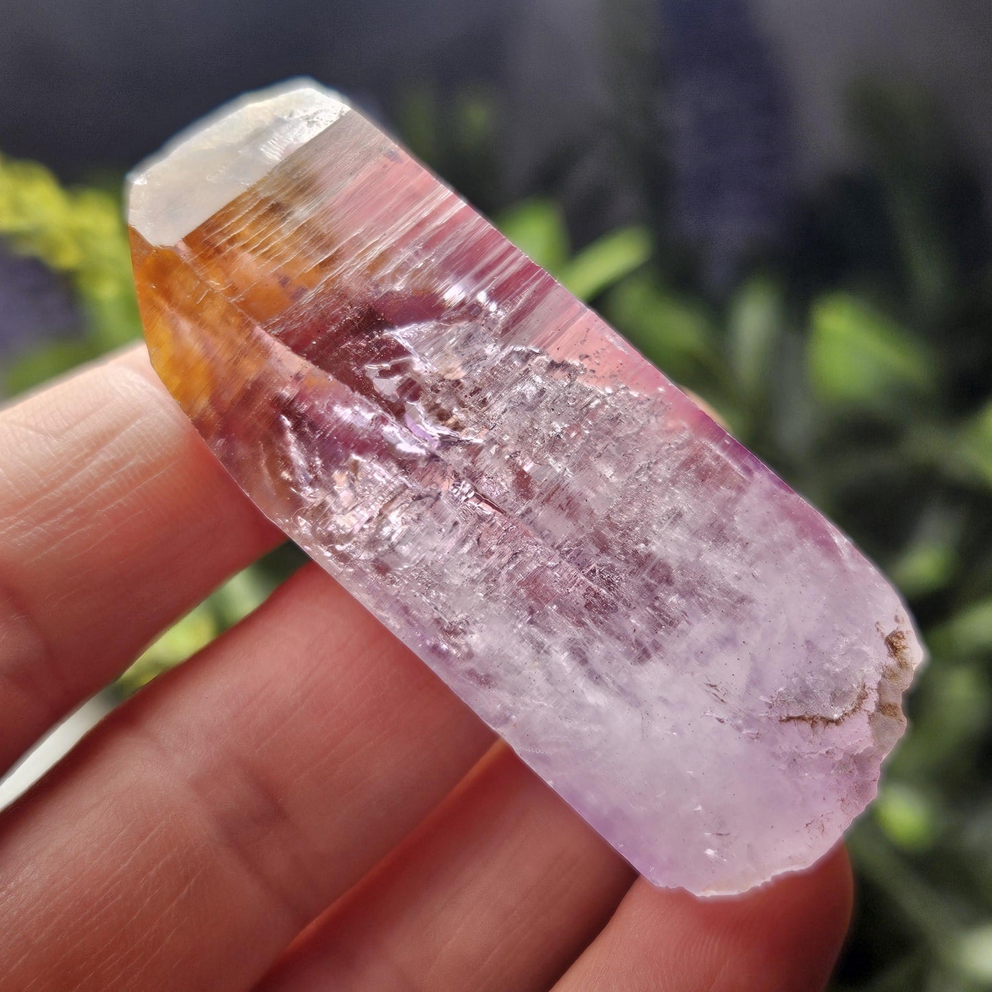 Enhydro Amethyst Crystal: MOVING Water Bubble, Old Stock Brazilian Quartz