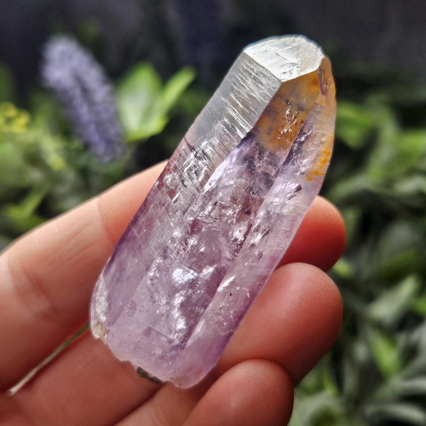 Enhydro Amethyst Crystal: MOVING Water Bubble, Old Stock Brazilian Quartz