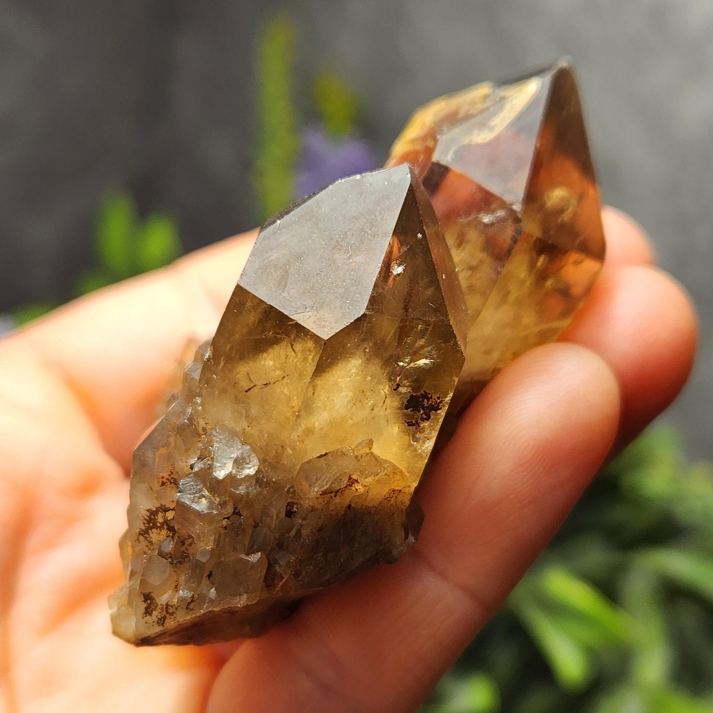 Kundalini Smoky Citrine Cluster (85g): Natural Congo Quartz Crystal, Kundalini Specimen