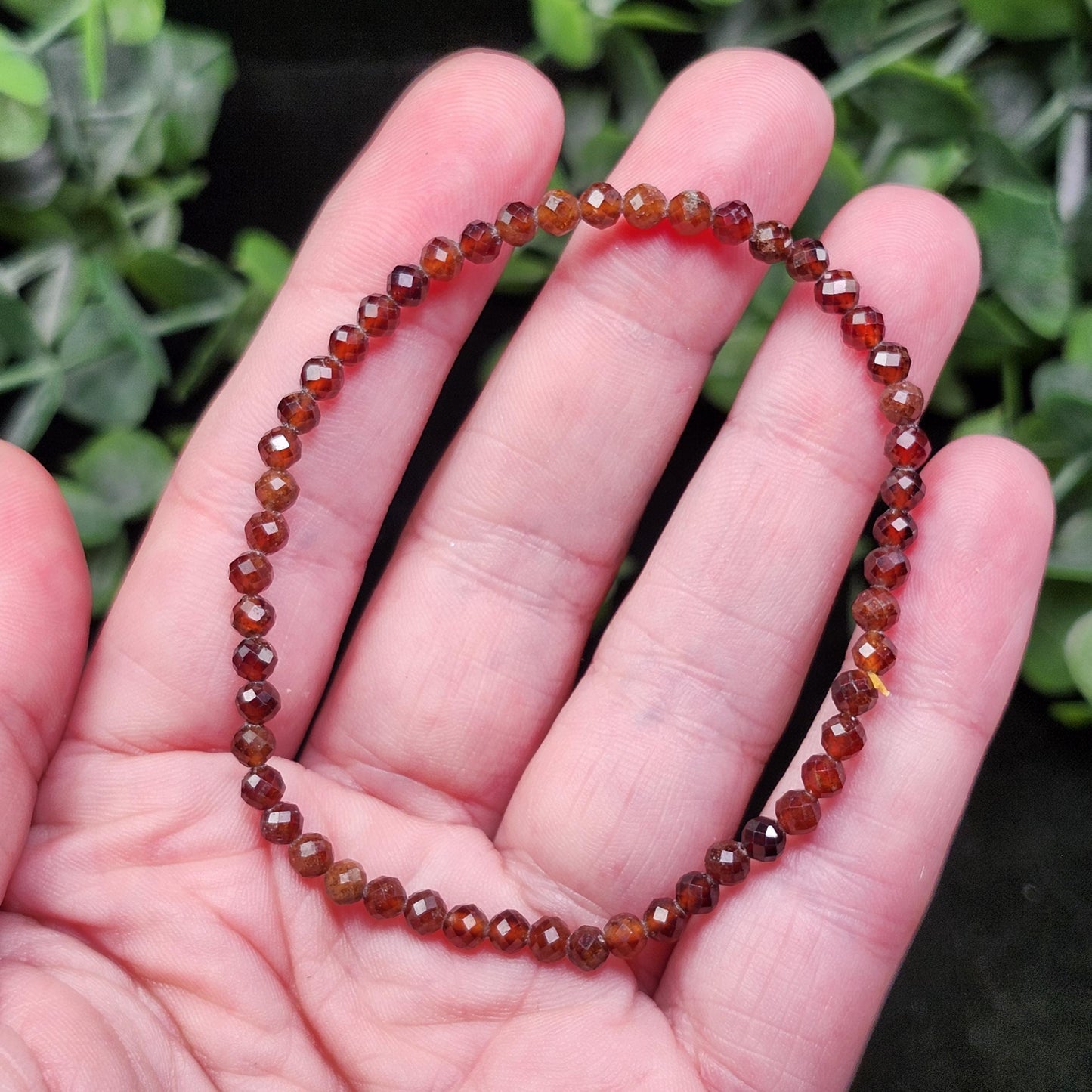 Spessartine Garnet Bracelet: Faceted Orange Garnet Beads