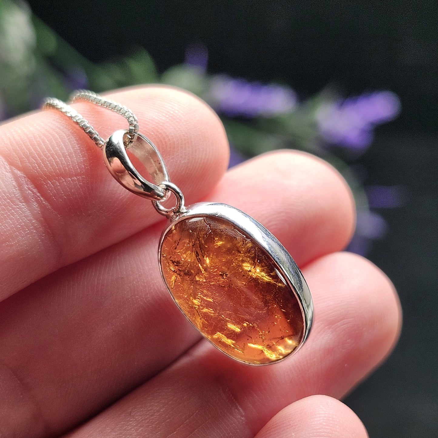 Spessartine Garnet Sterling Silver Pendant
