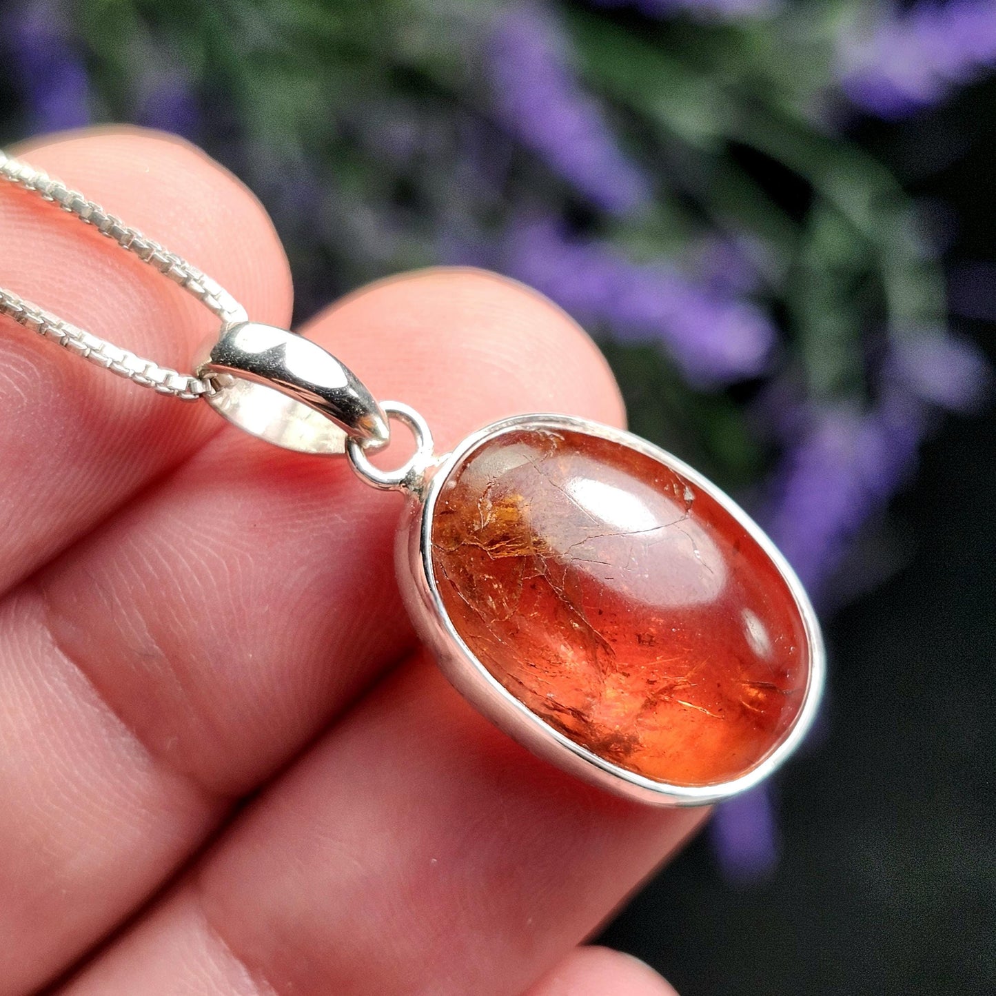Spessartine Garnet Sterling Silver Pendant