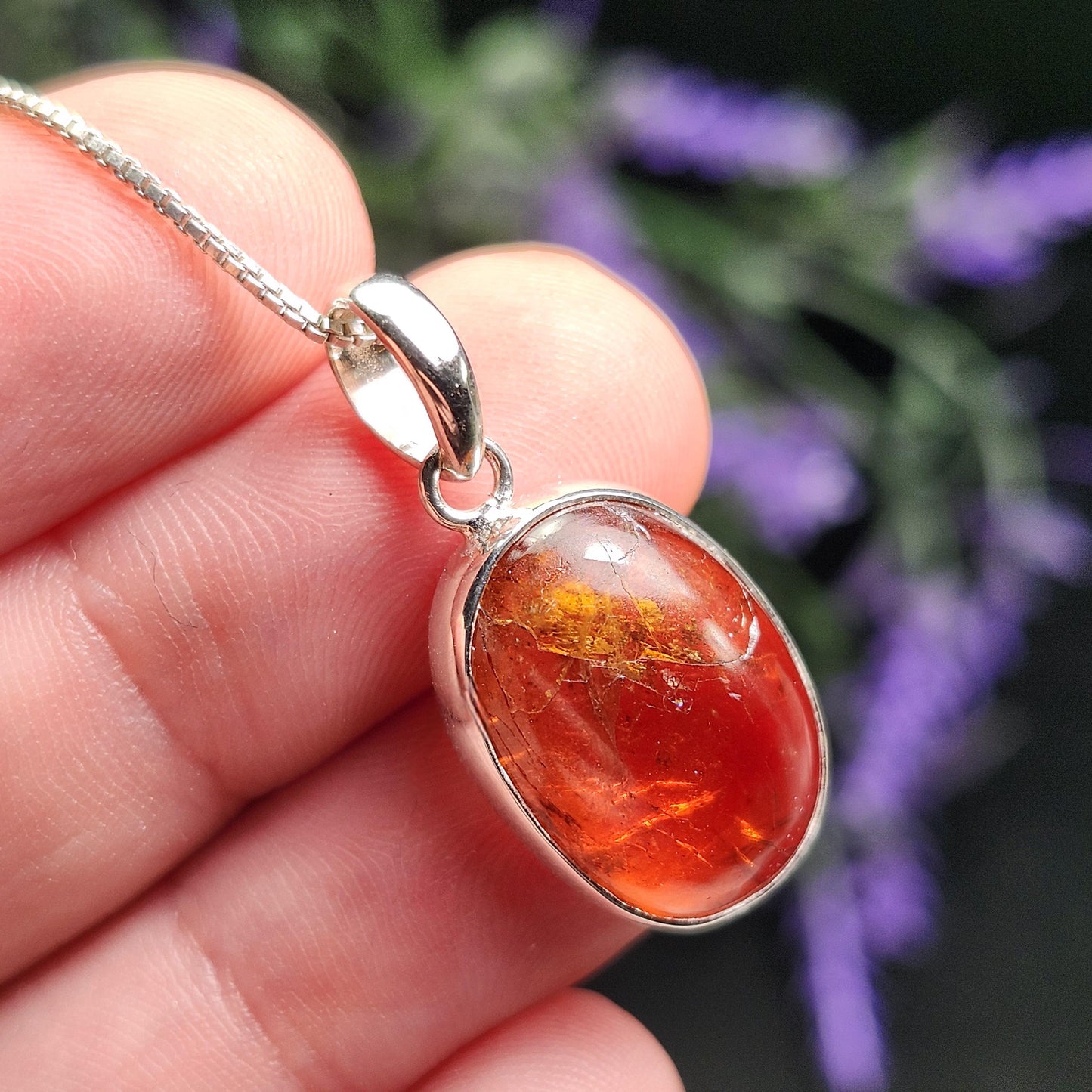 Spessartine Garnet Sterling Silver Pendant